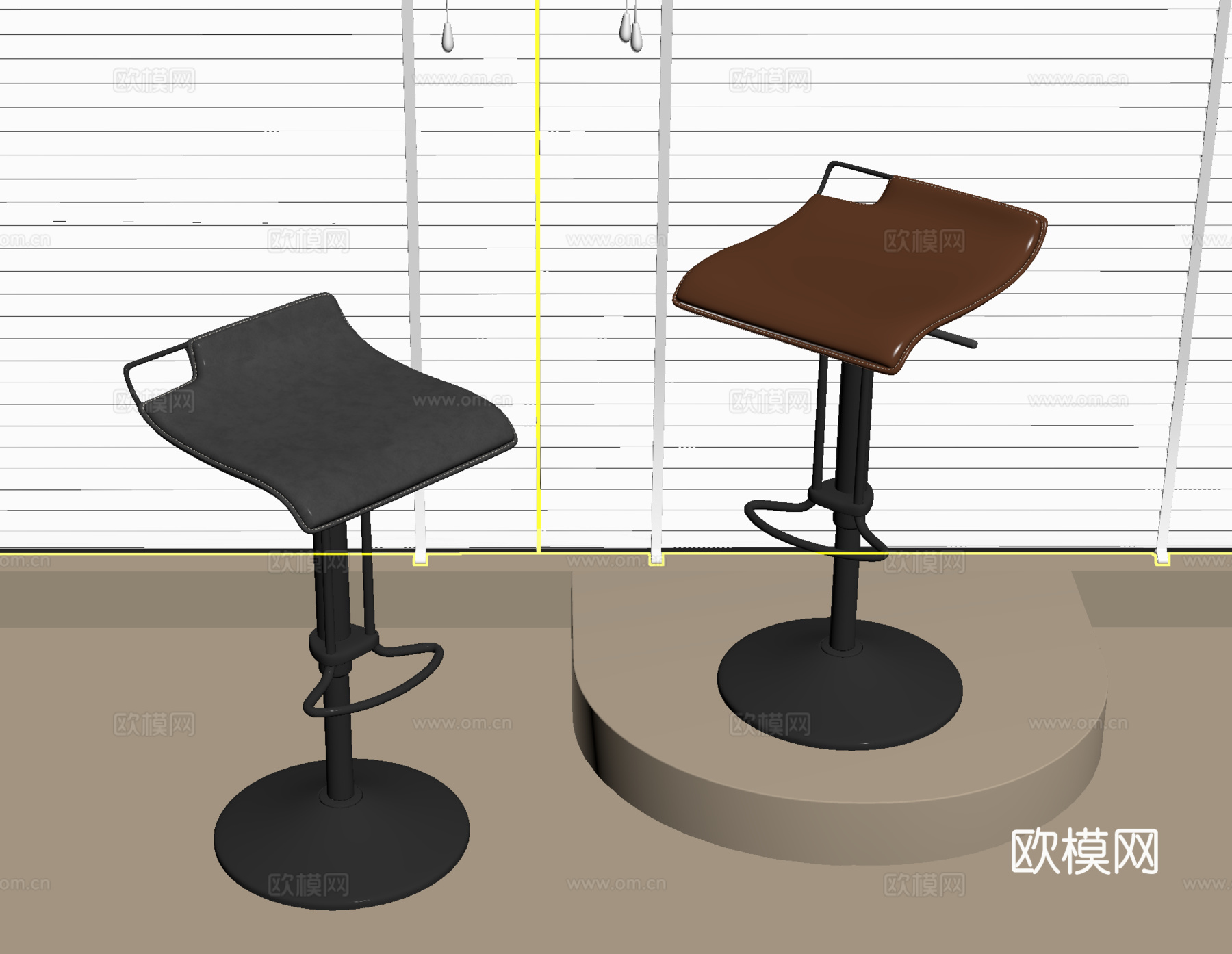 现代吧椅 吧凳su模型