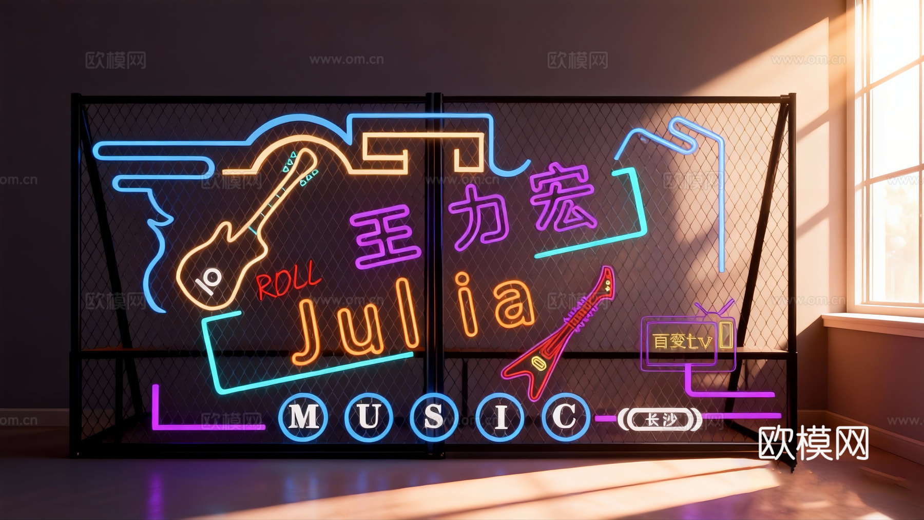 霓虹灯带造型su模型