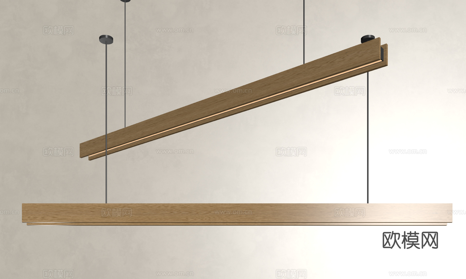 现代条形吊灯su模型