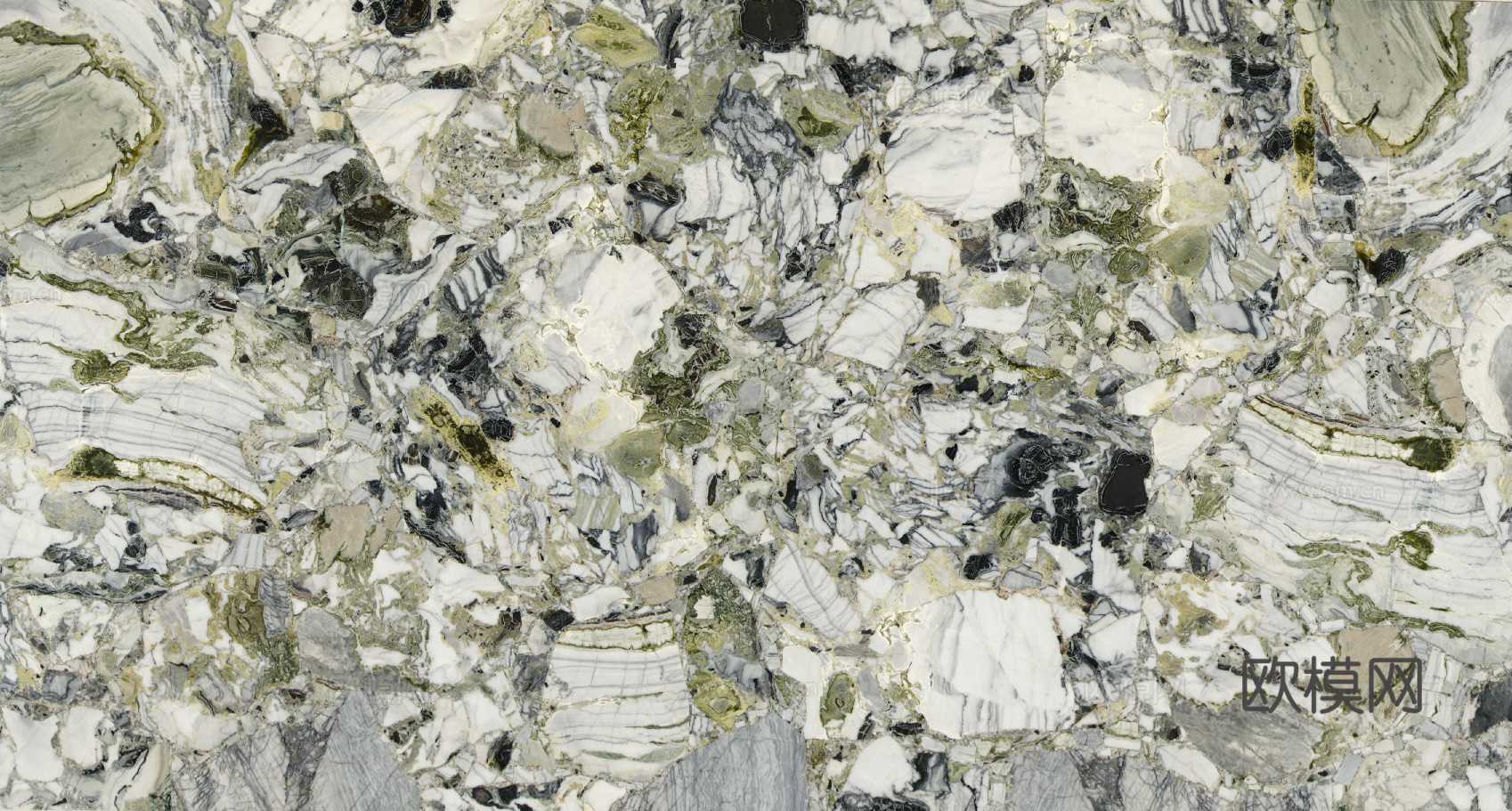 轻奢极简冷翡翠白绿花纹大理石 冷翡翠奢石贴图