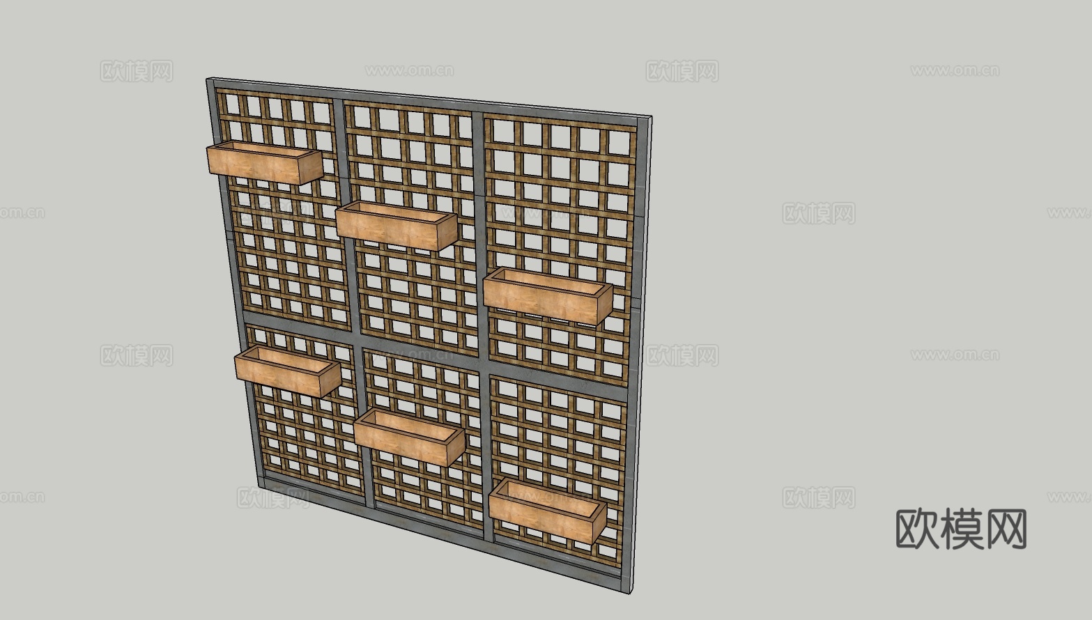 木制花架su模型