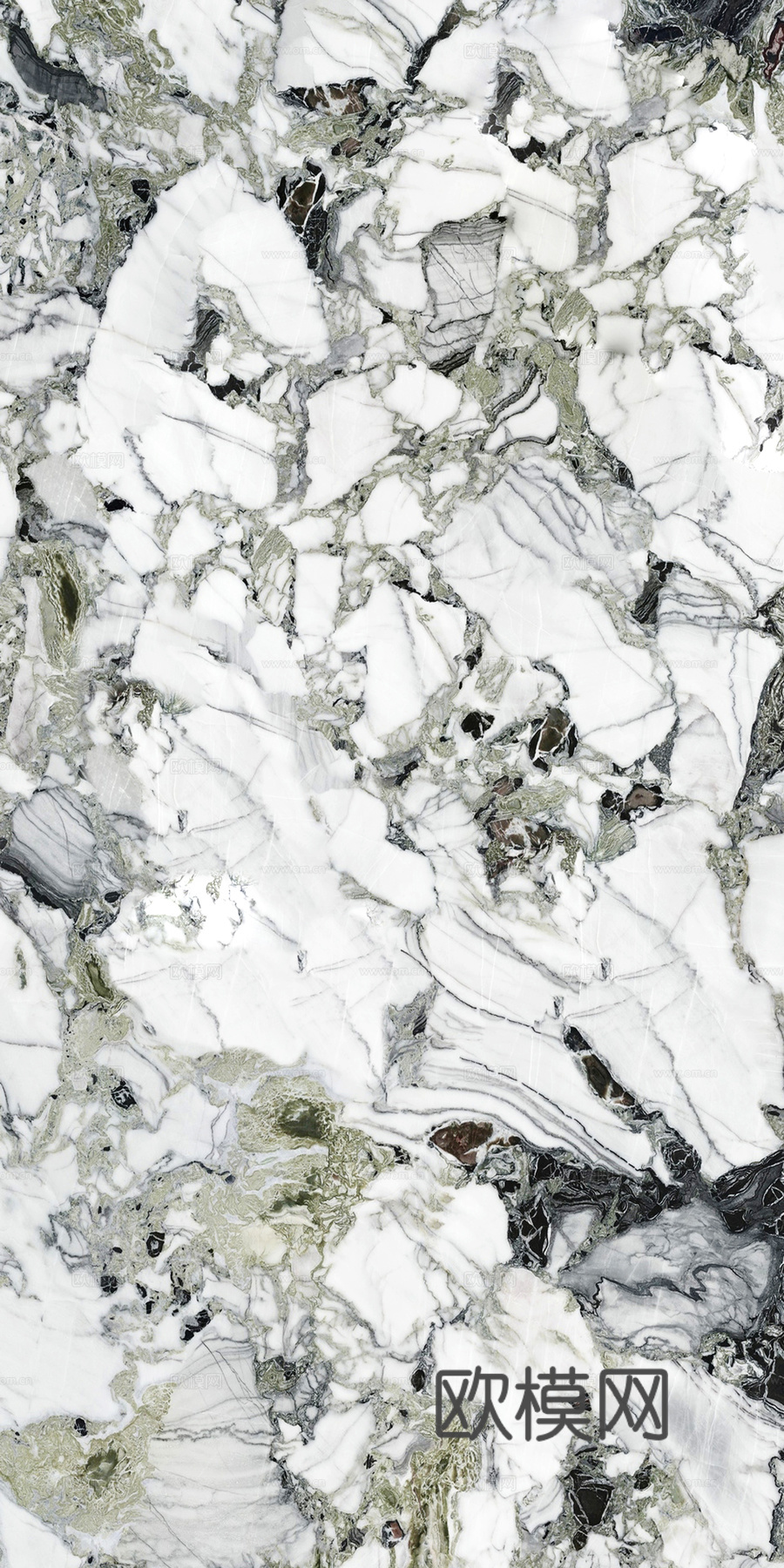 轻奢极简冷翡翠白绿花纹大理石 冷翡翠奢石贴图