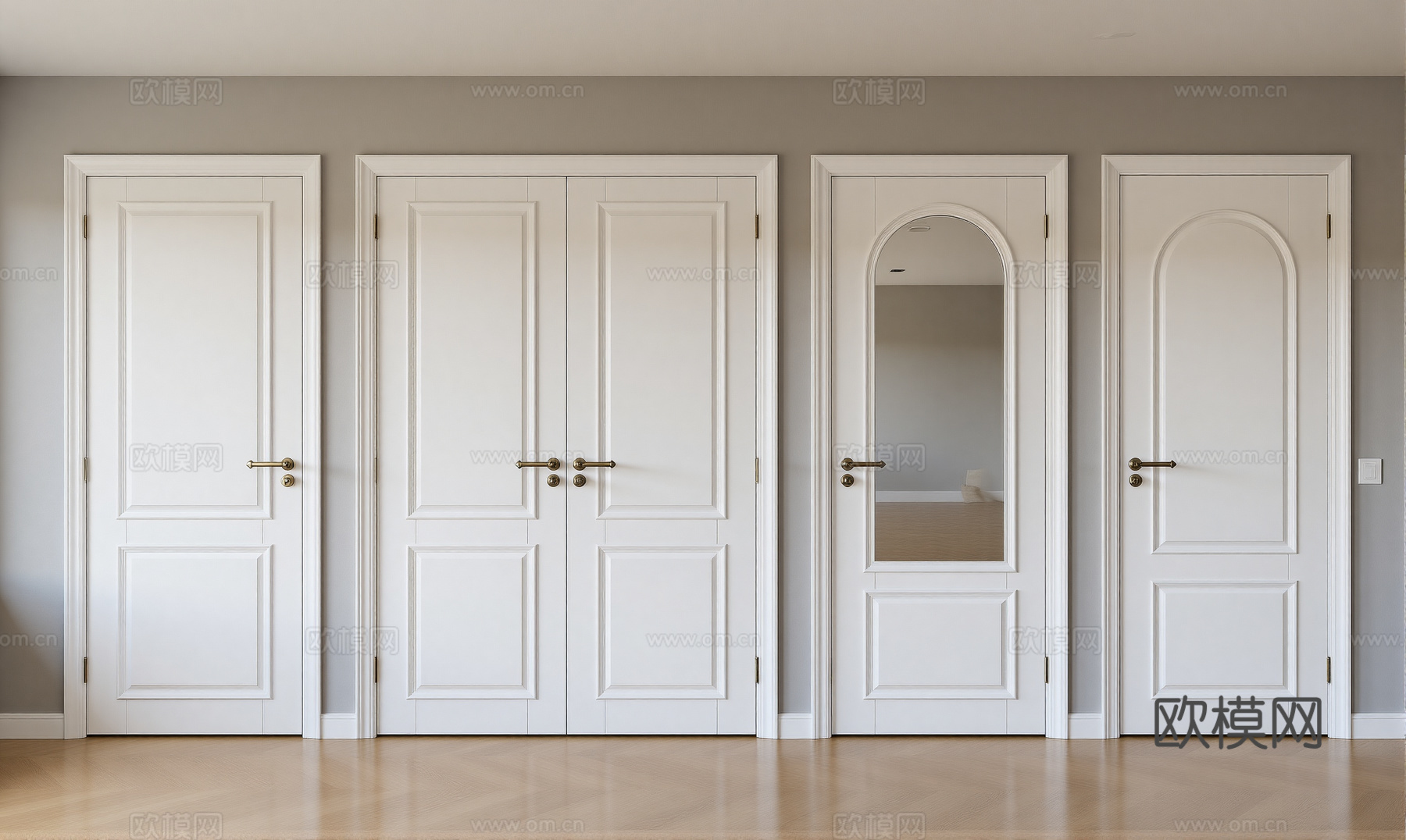 现代简欧房门su模型