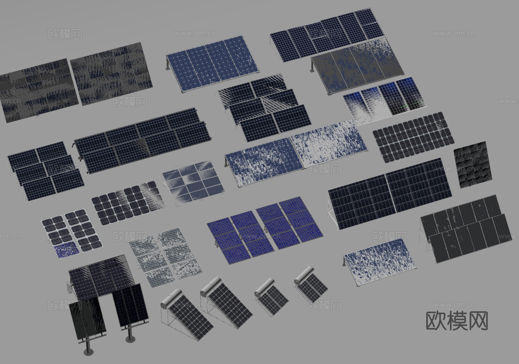 其他工业设备太阳能板光伏板太阳能设备su模型