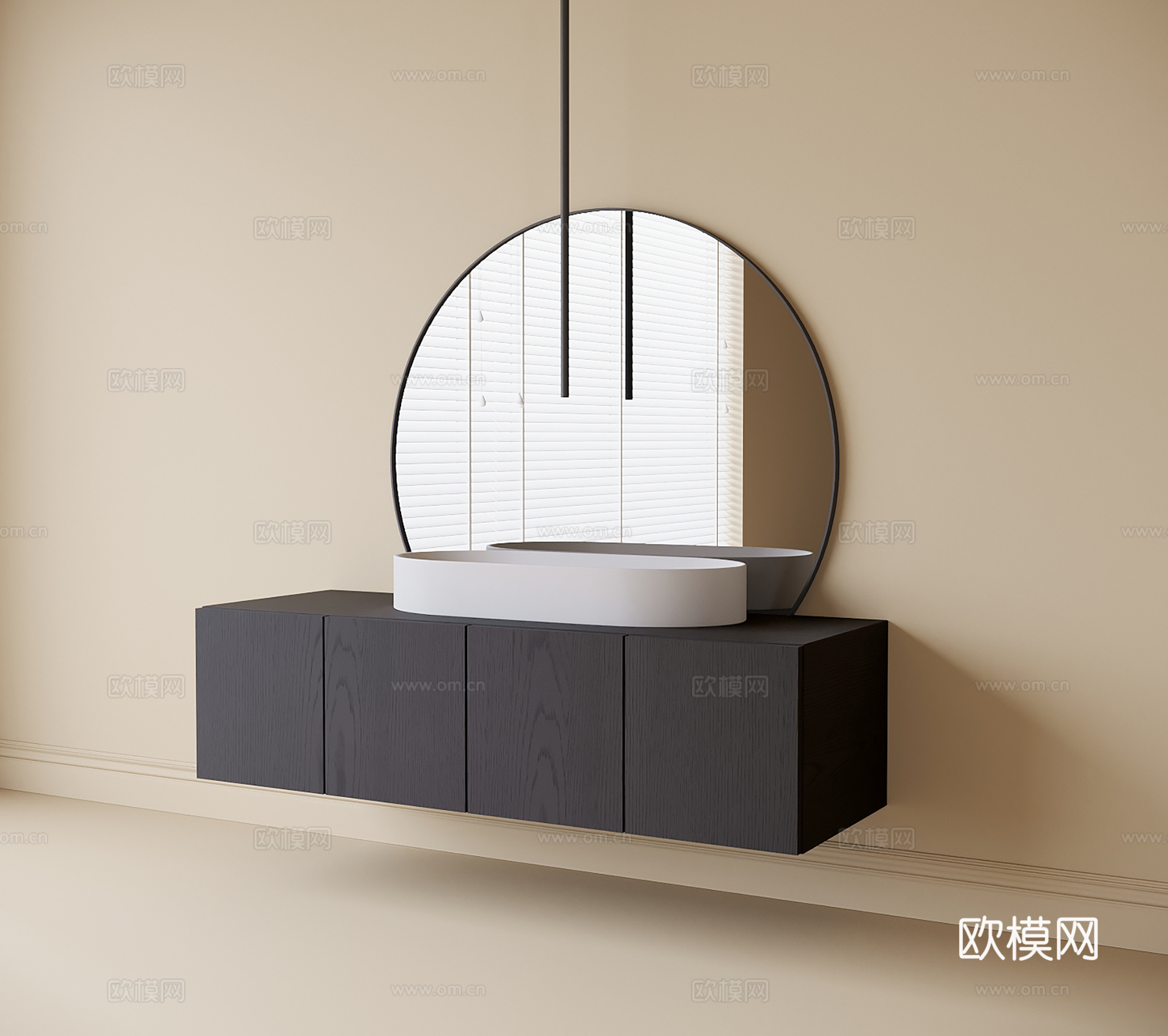 现代洗手台 台盆su模型