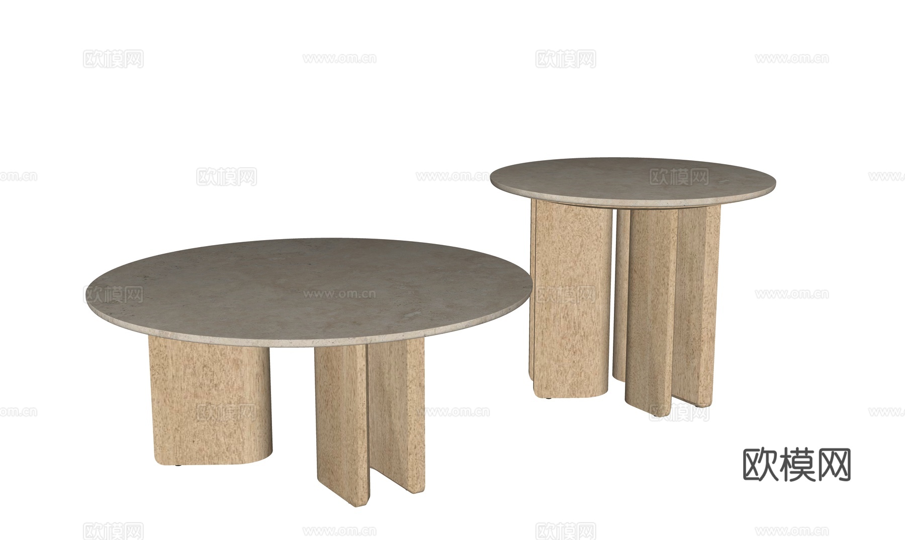 现代茶几组合su模型