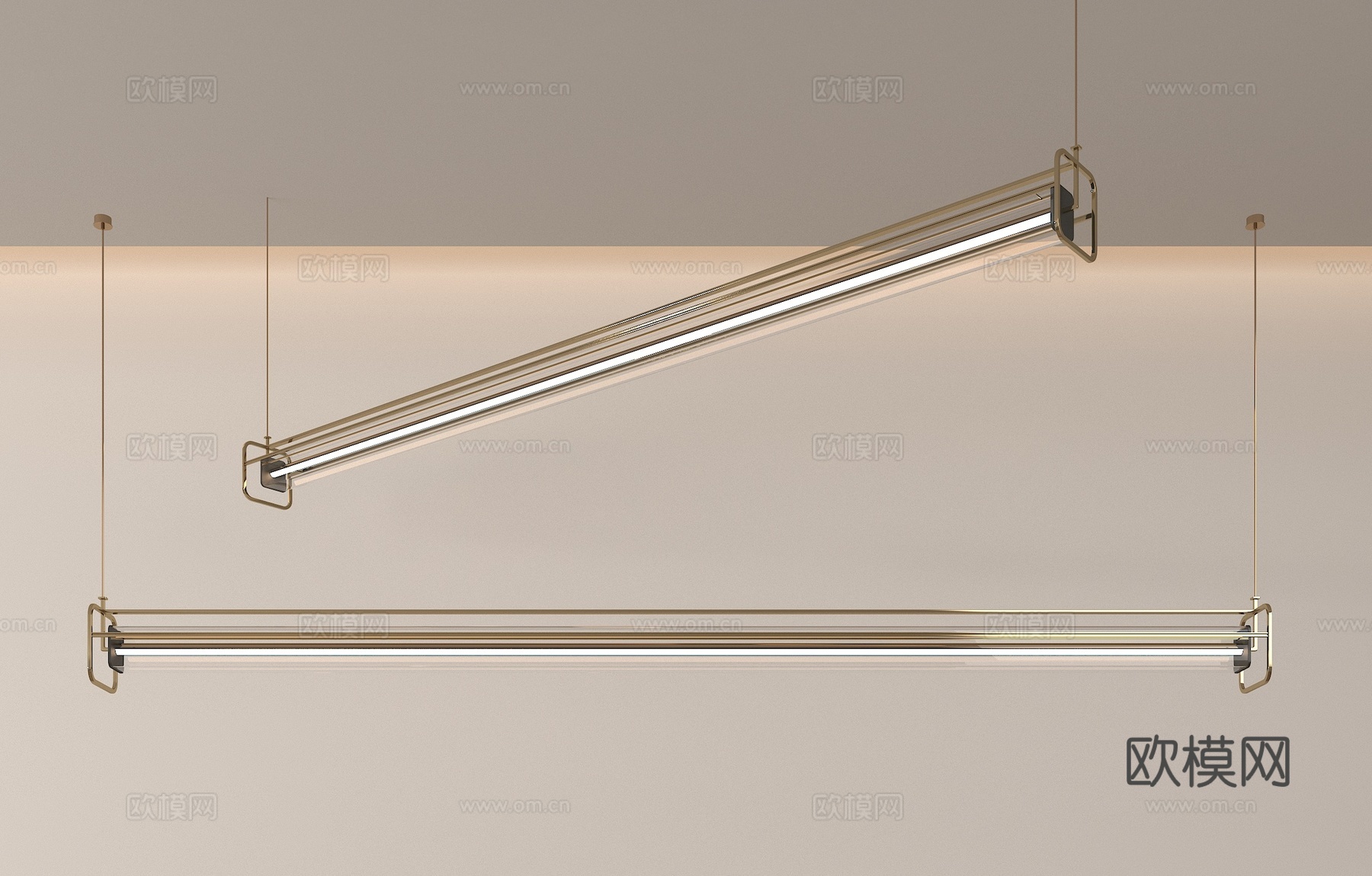 现代金属吊灯su模型