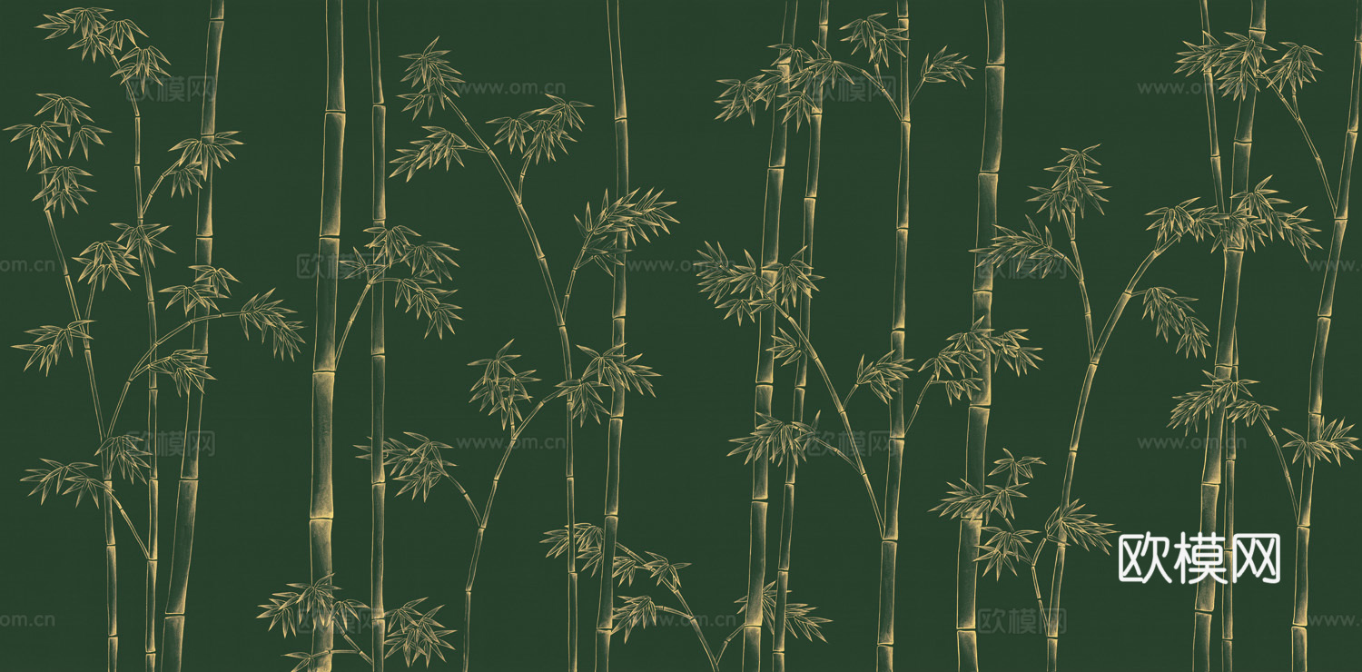 中式新中式植物花枝意境壁纸壁画