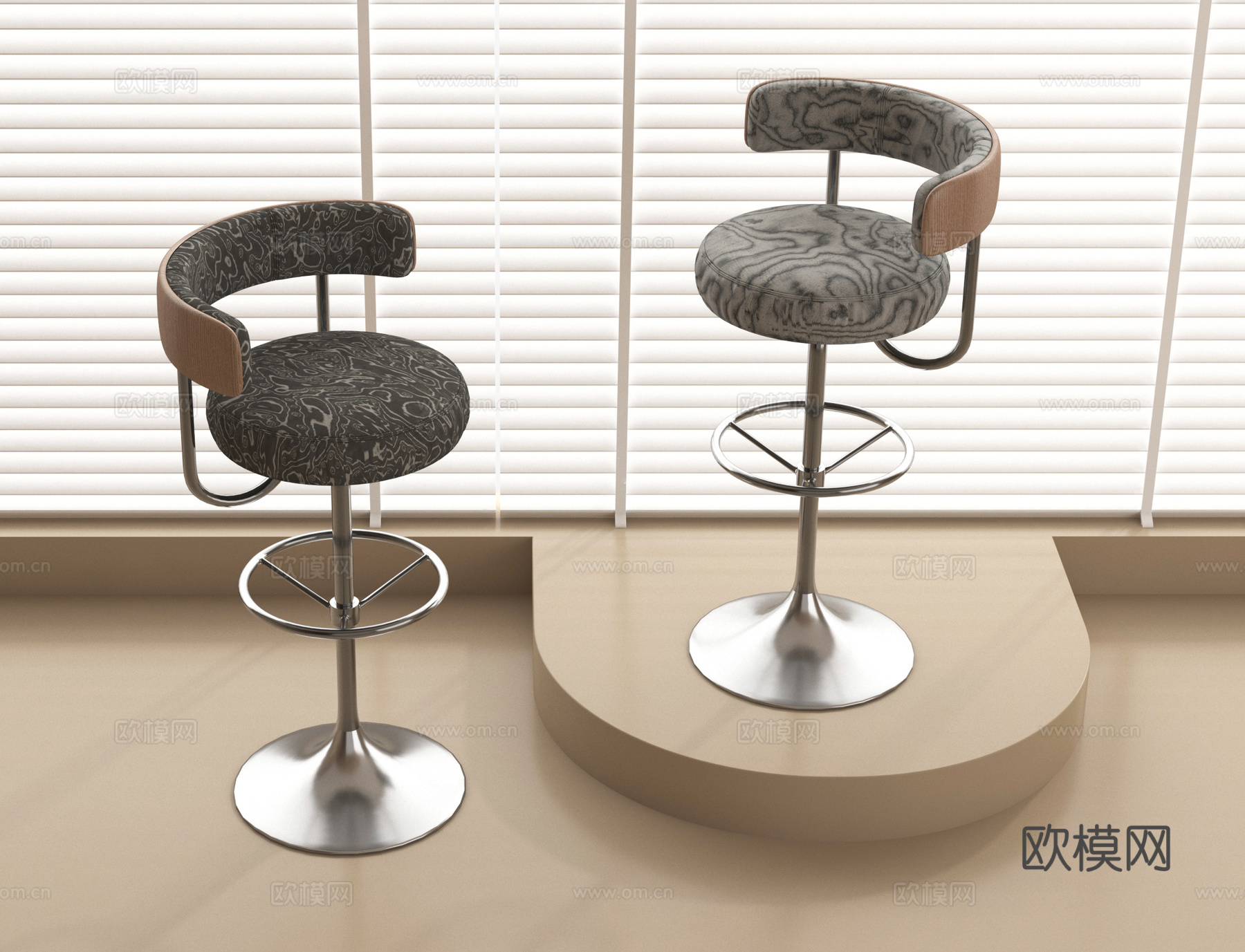 北欧吧椅 金属su模型