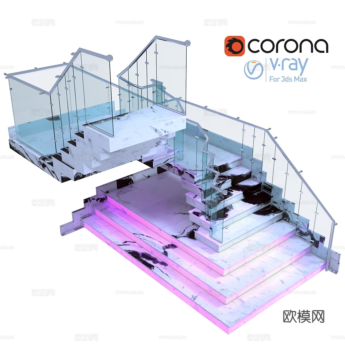 现代室内楼梯3d模型下载