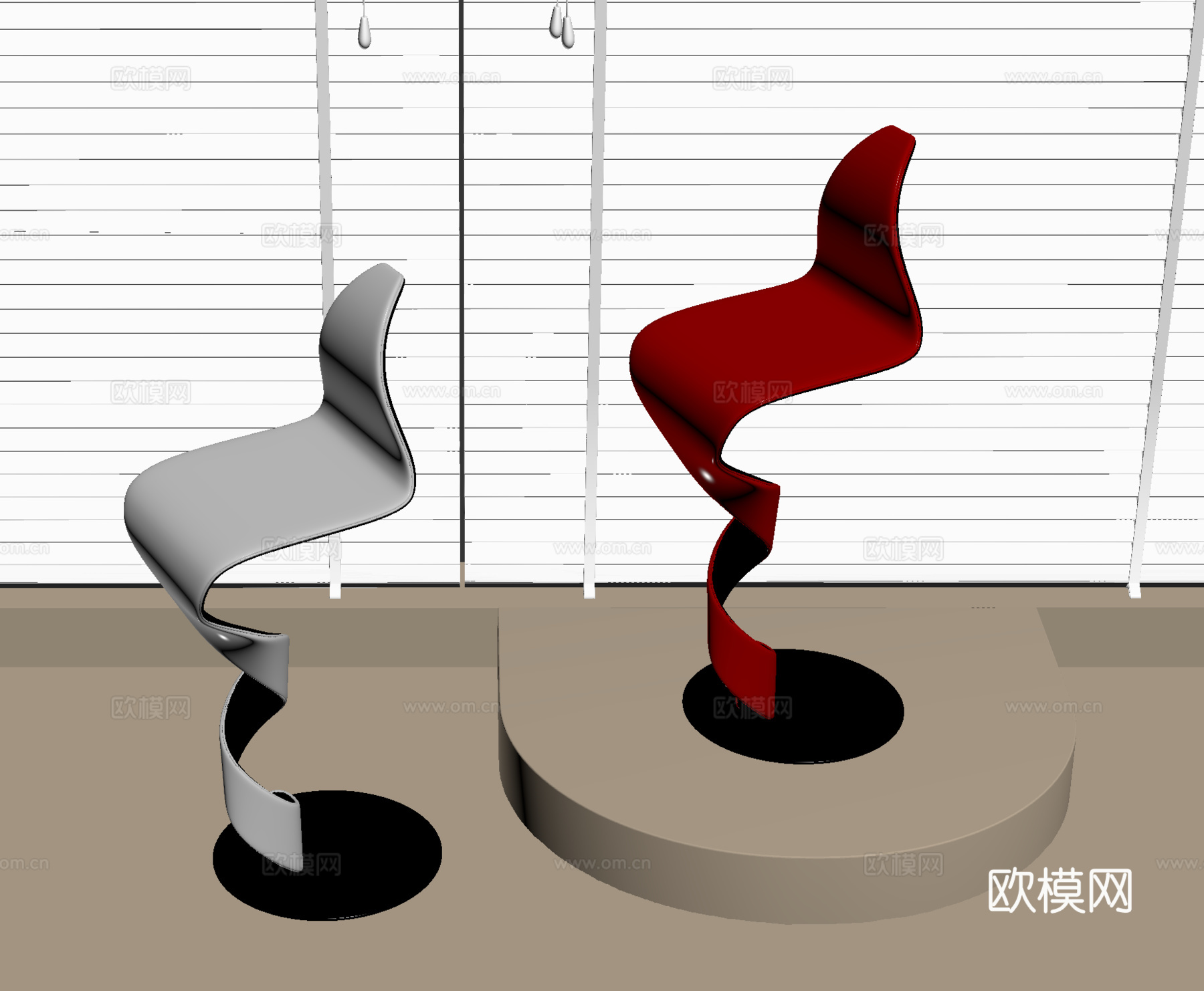 现代吧椅su模型