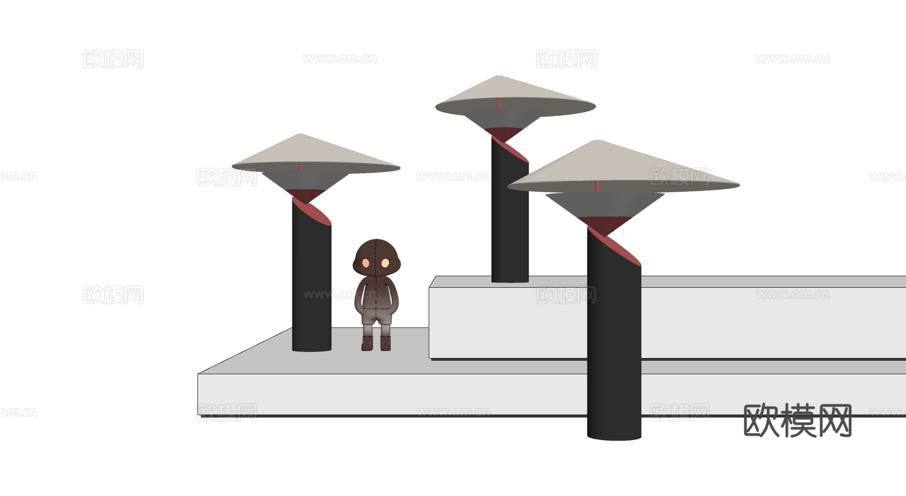 艺术装置灯具 赛博朋克 科幻风su模型