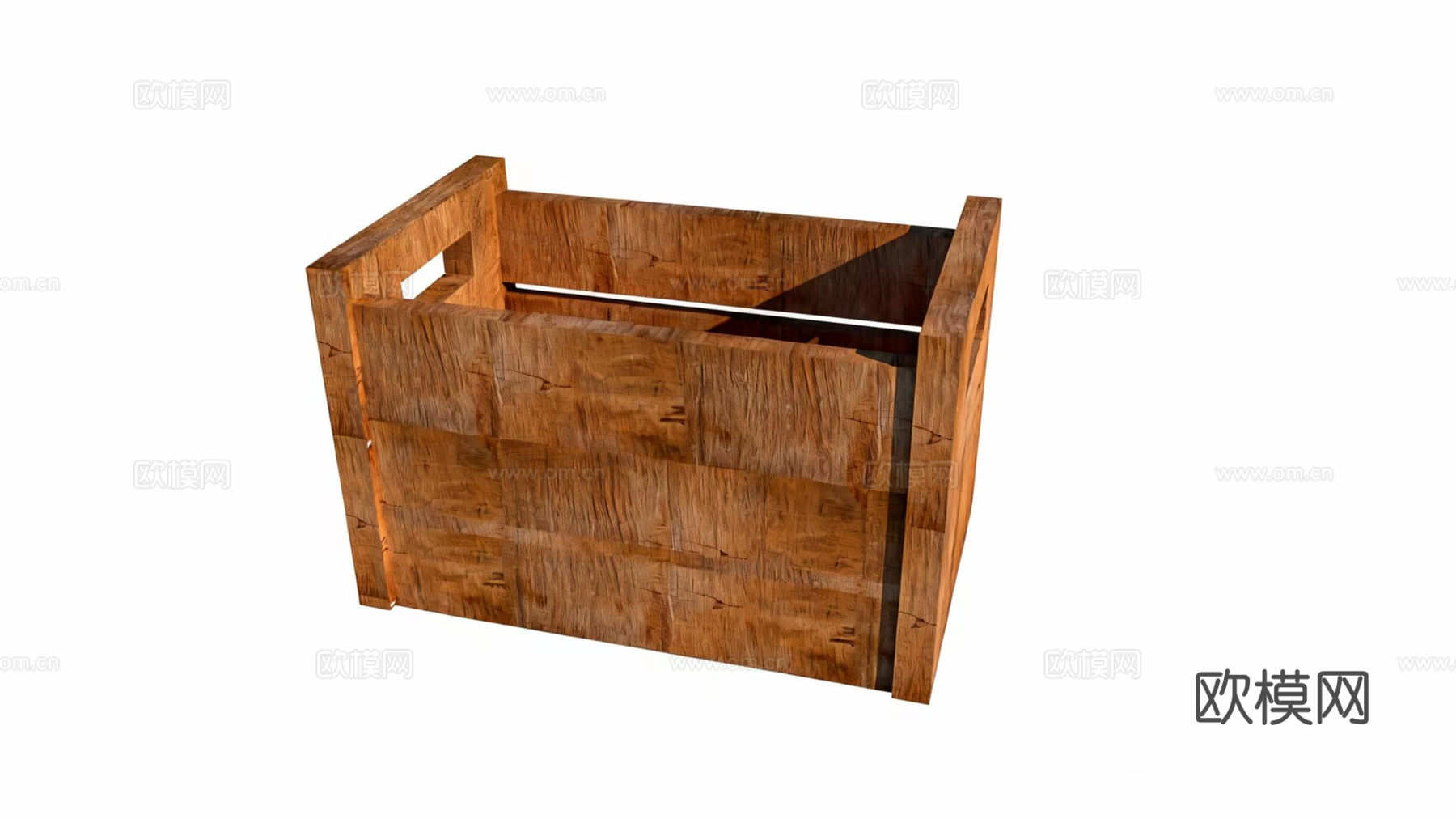原木色木箱子su模型