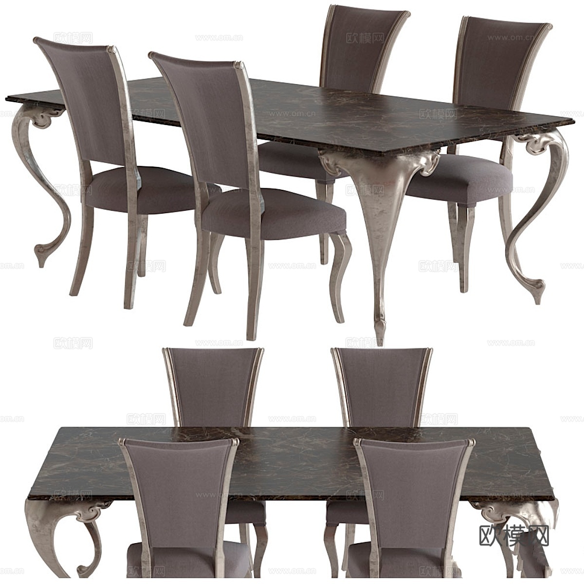 Cantori品牌Rafaello座椅与George餐桌3d模型下载