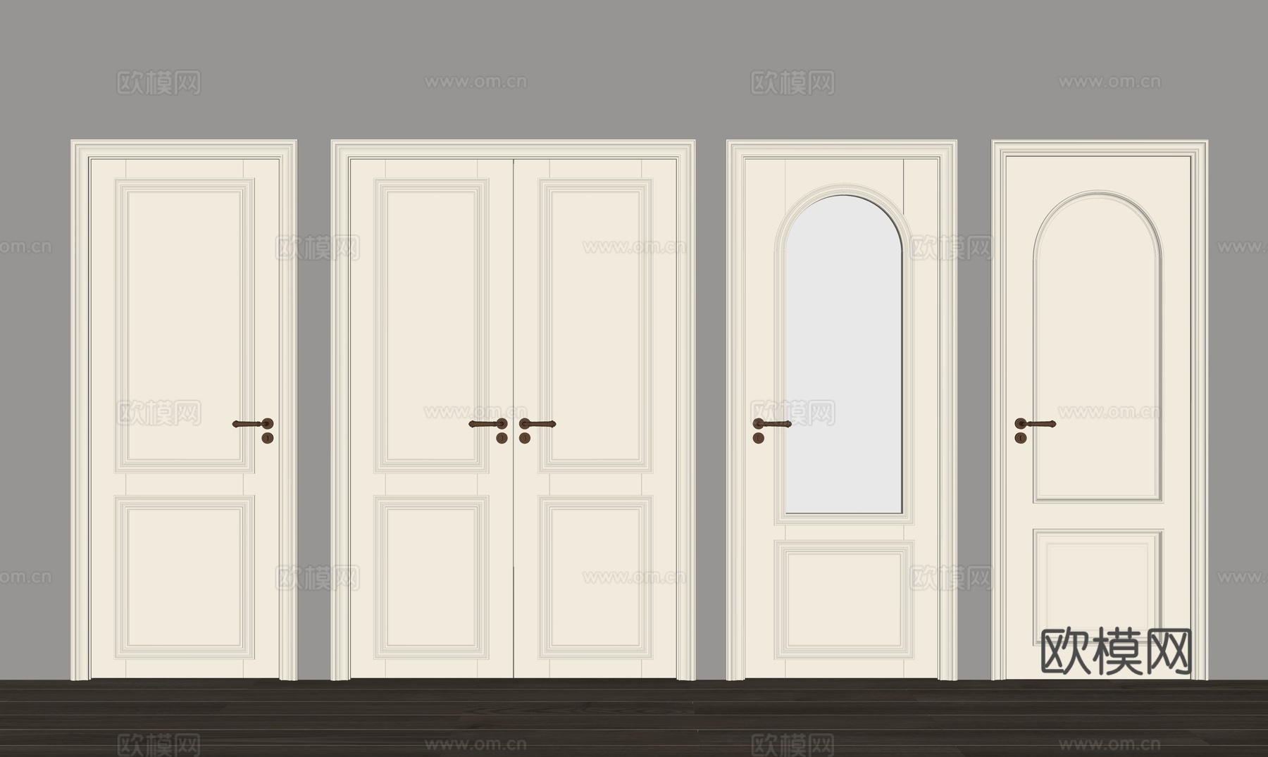 现代简欧房门su模型