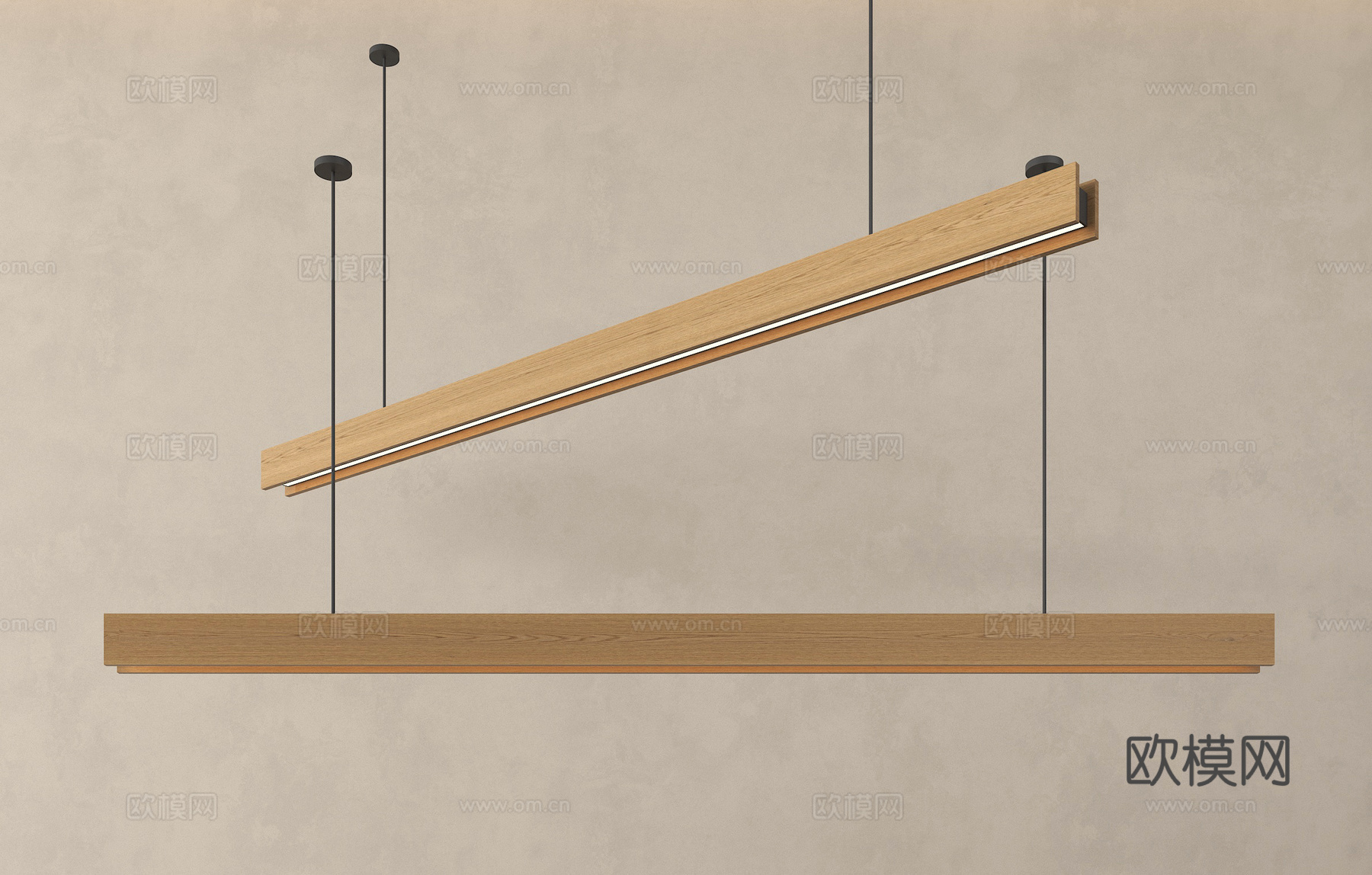 现代条形吊灯su模型