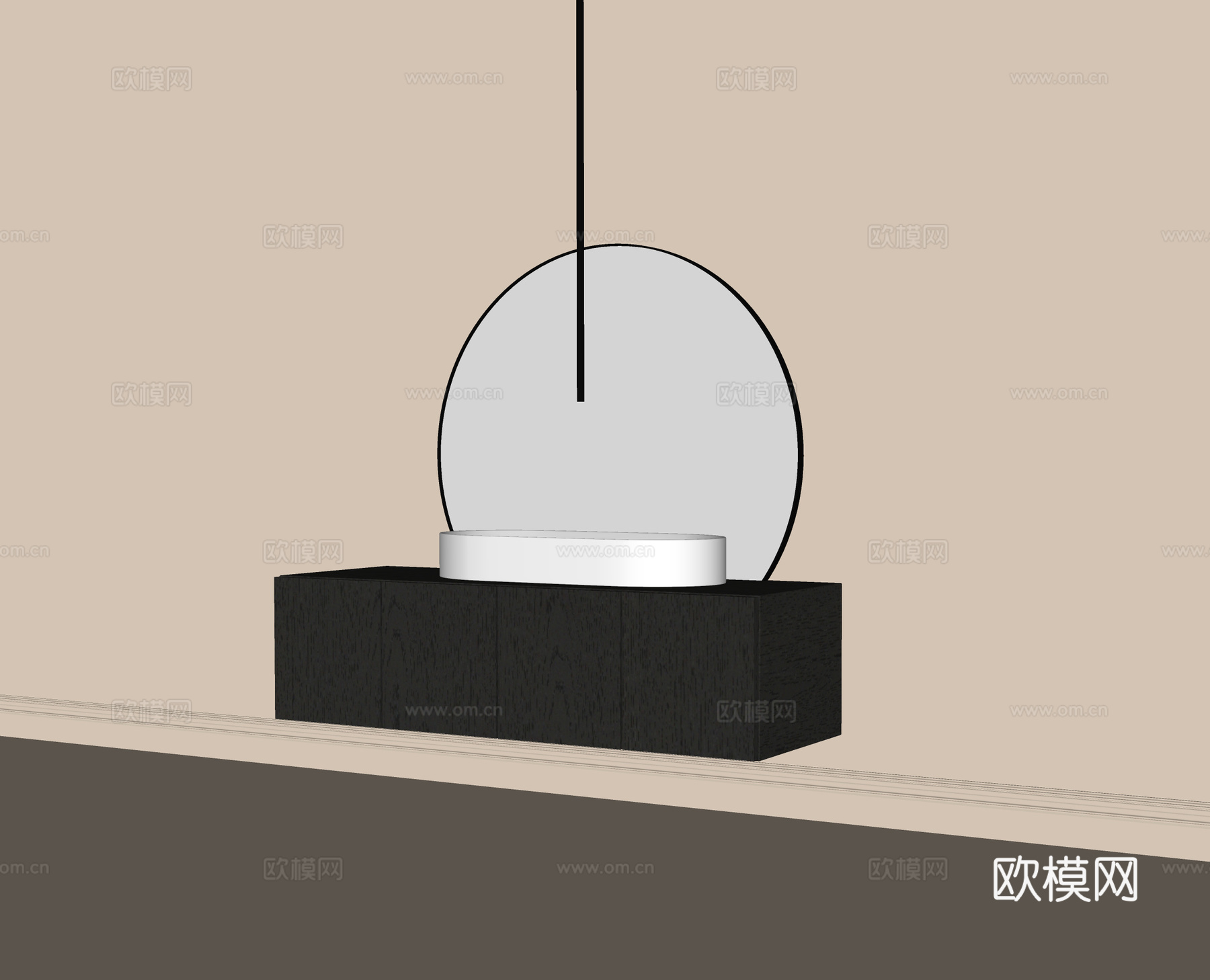 现代洗手台 台盆su模型