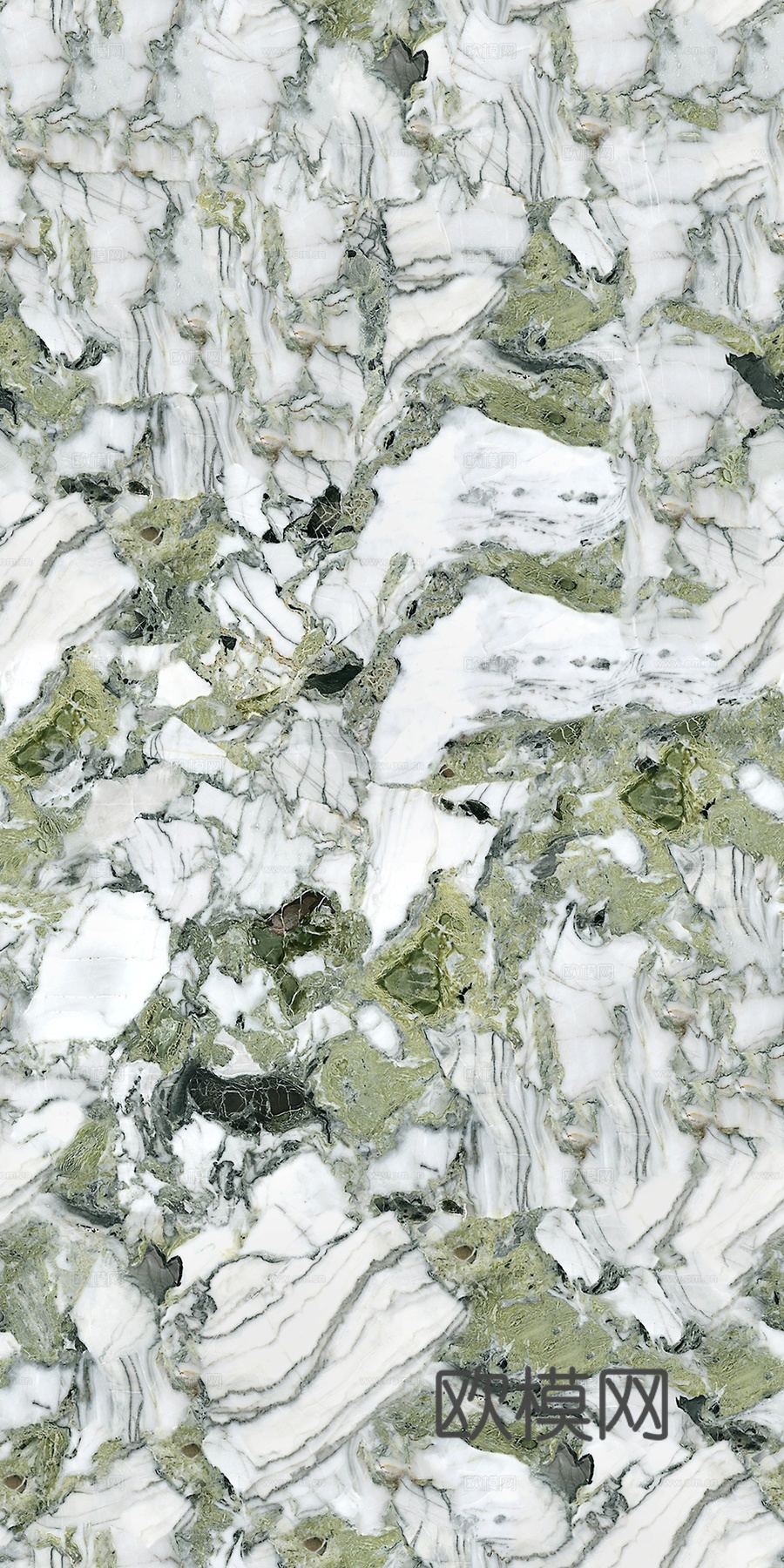 轻奢极简冷翡翠白绿花纹大理石 冷翡翠奢石贴图
