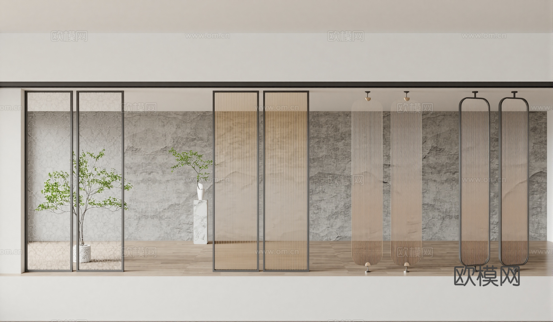 现代屏风su模型