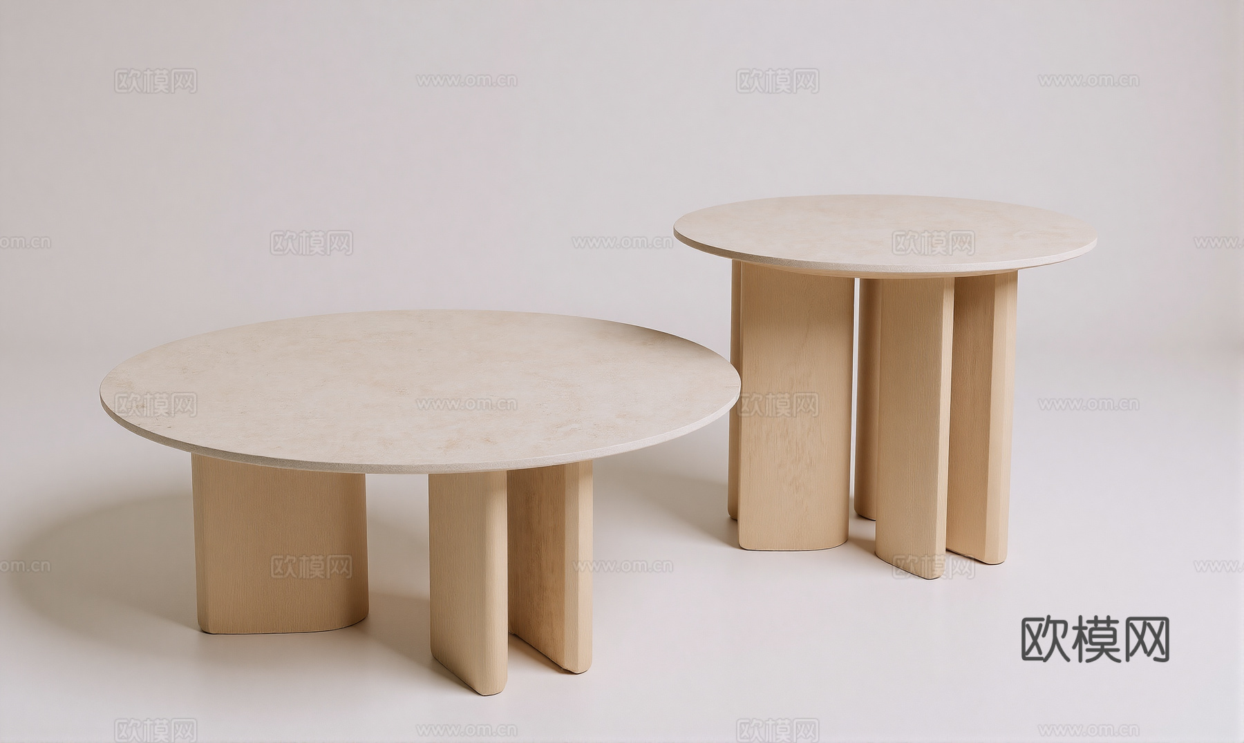 现代茶几组合su模型