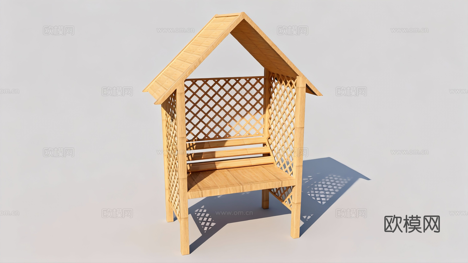 木纹花架笼子su模型