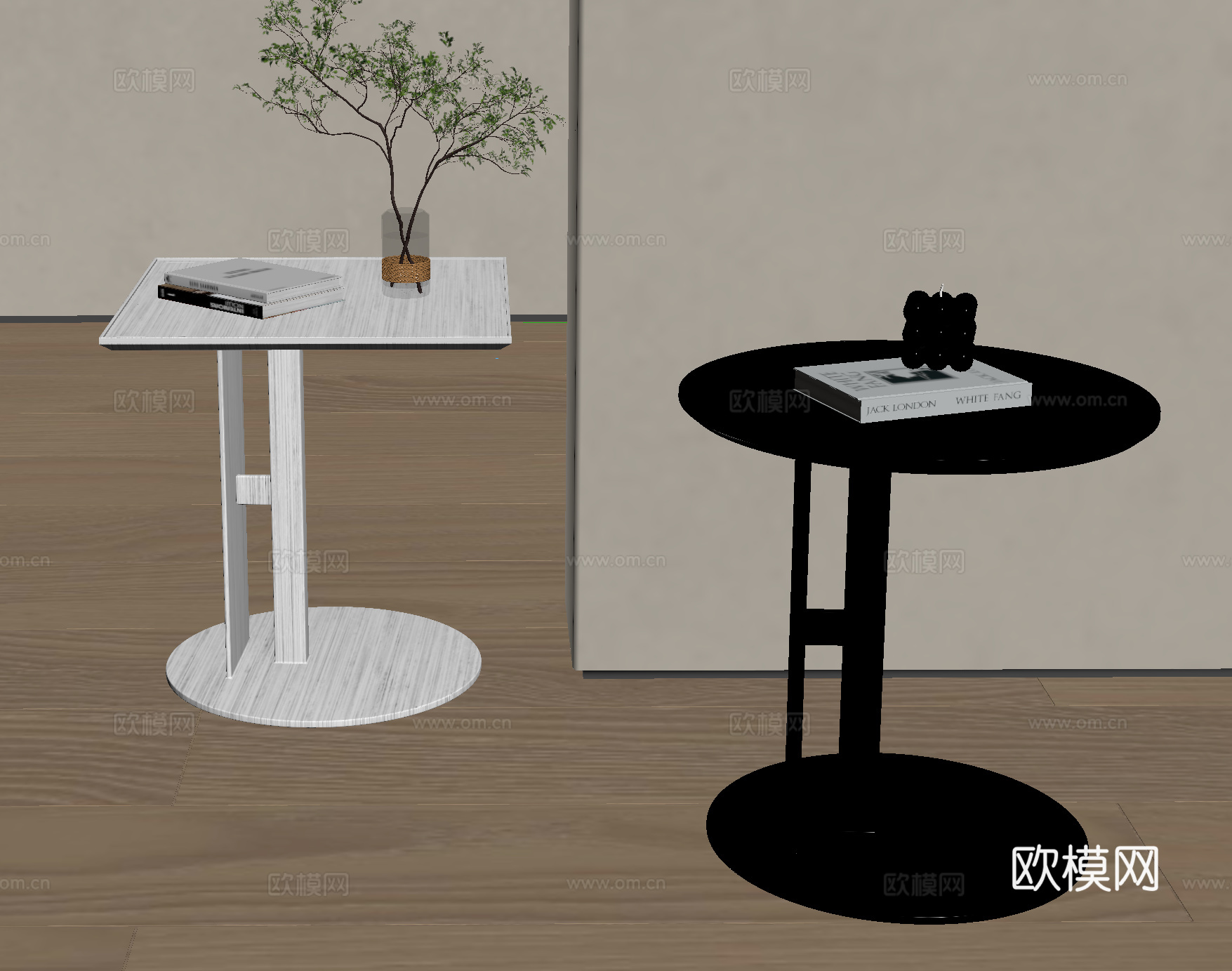 现代角几 边几  金属su模型