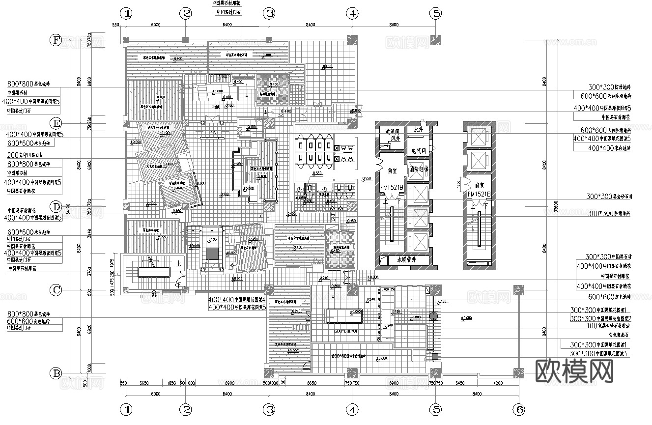1200平茶楼 最新全套施工图合集cad施工图