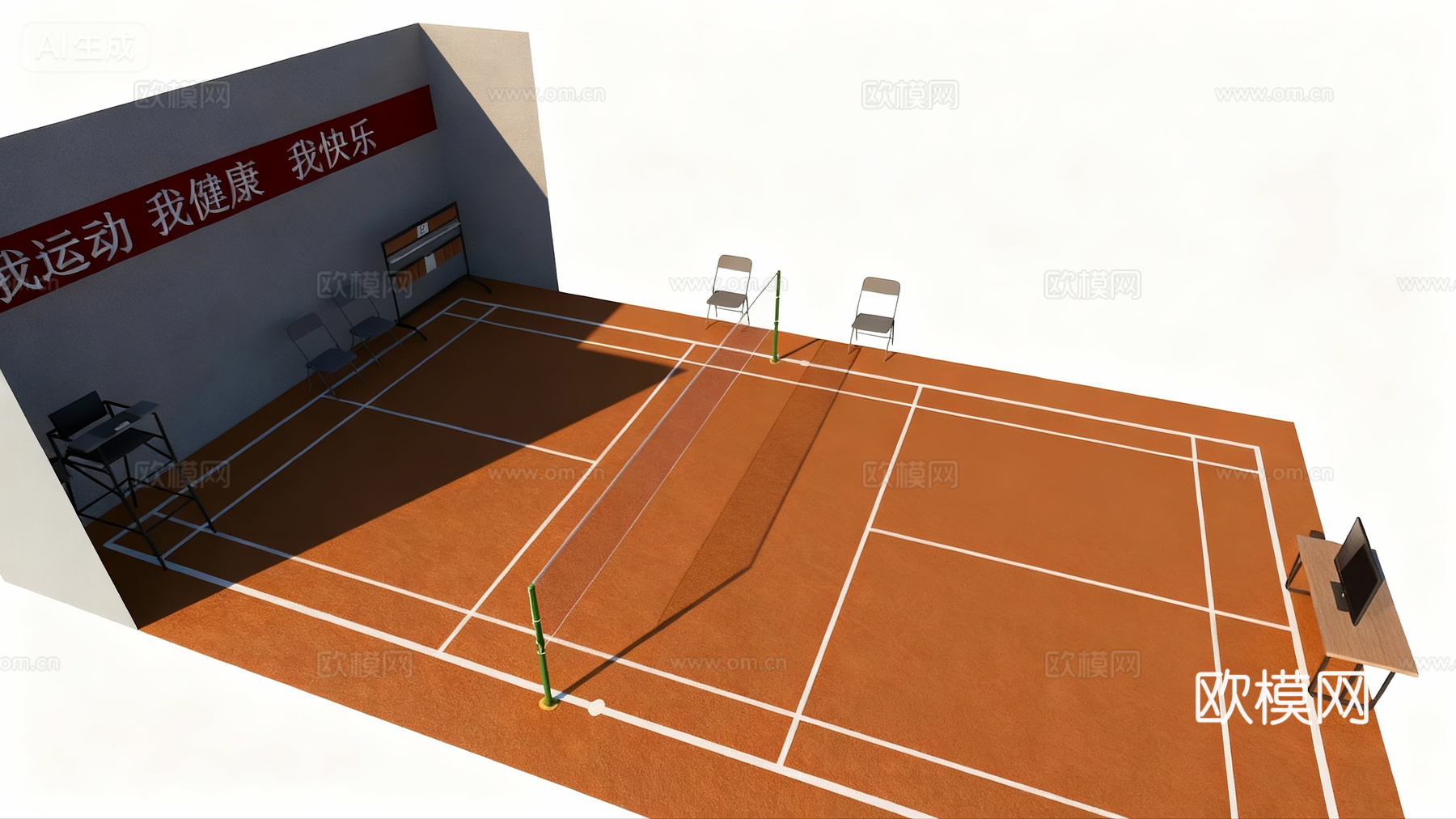 羽毛球网球馆su模型