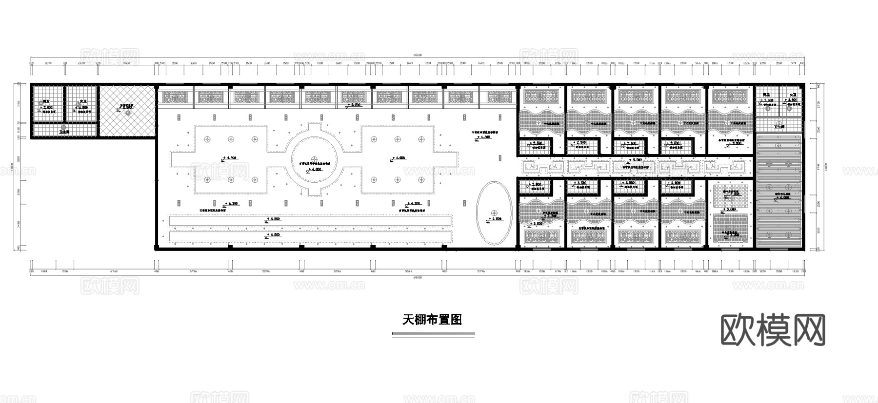 1000平茶楼 最新全套施工图合集cad施工图