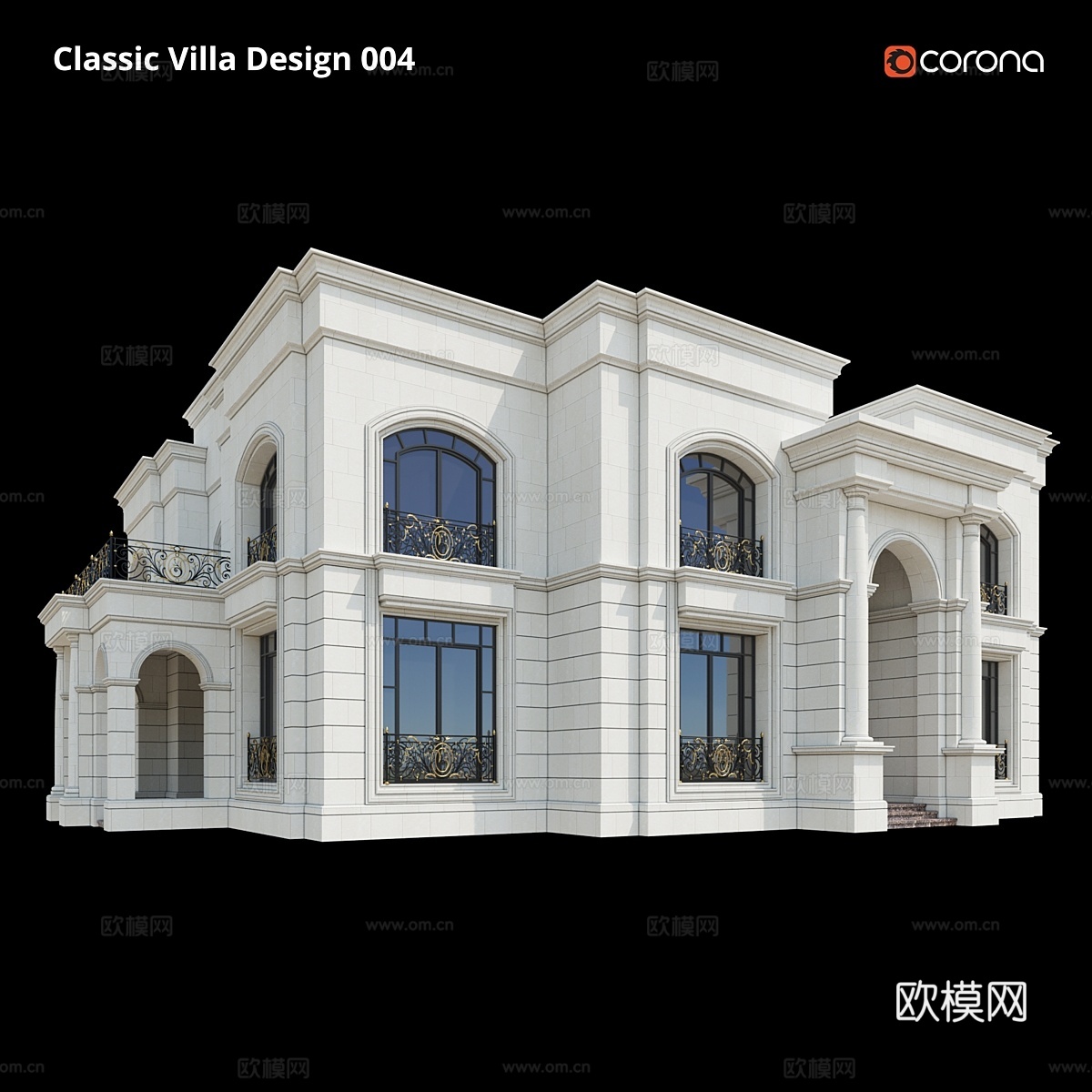 经典别墅设计0043d模型下载