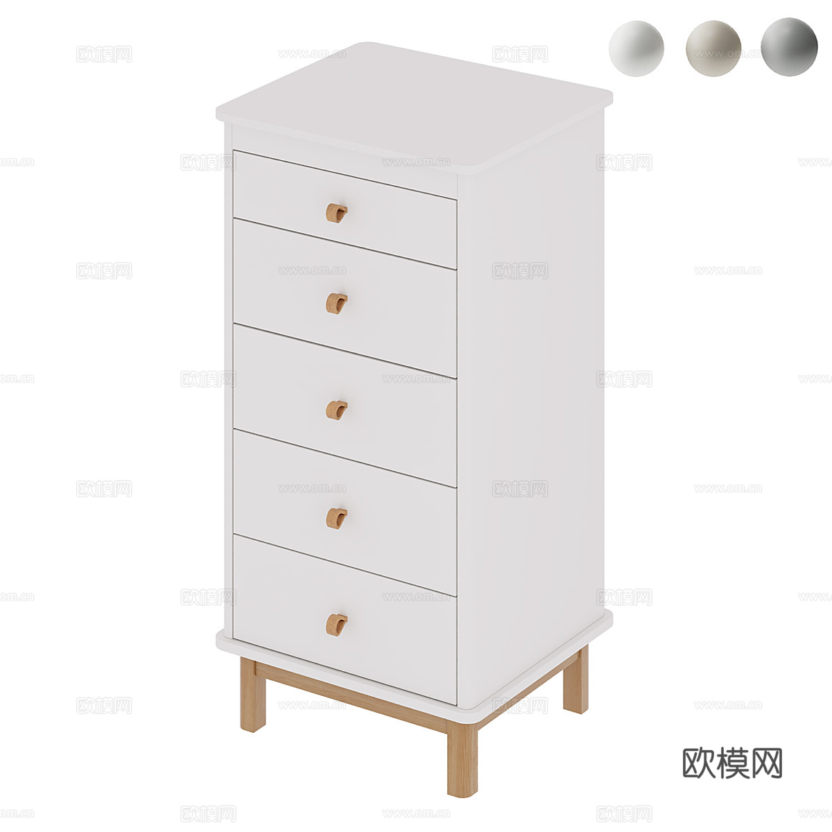 北欧简约储物柜 装饰储物柜 抽屉柜3d模型下载