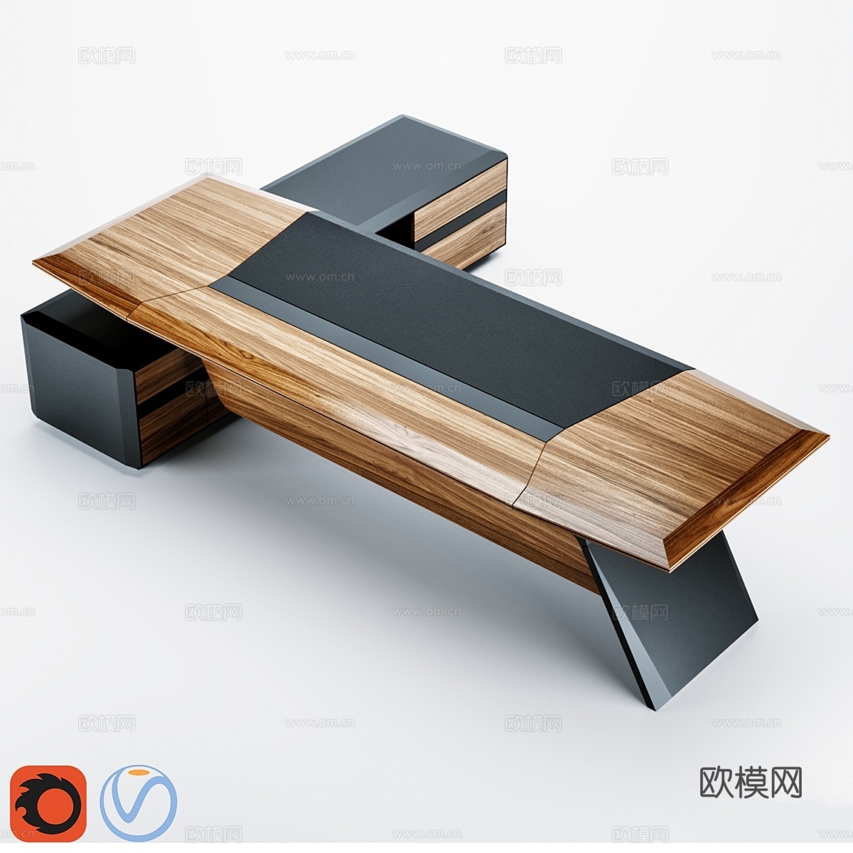 Boss s Cabin Aulenti行政办公桌3d模型下载