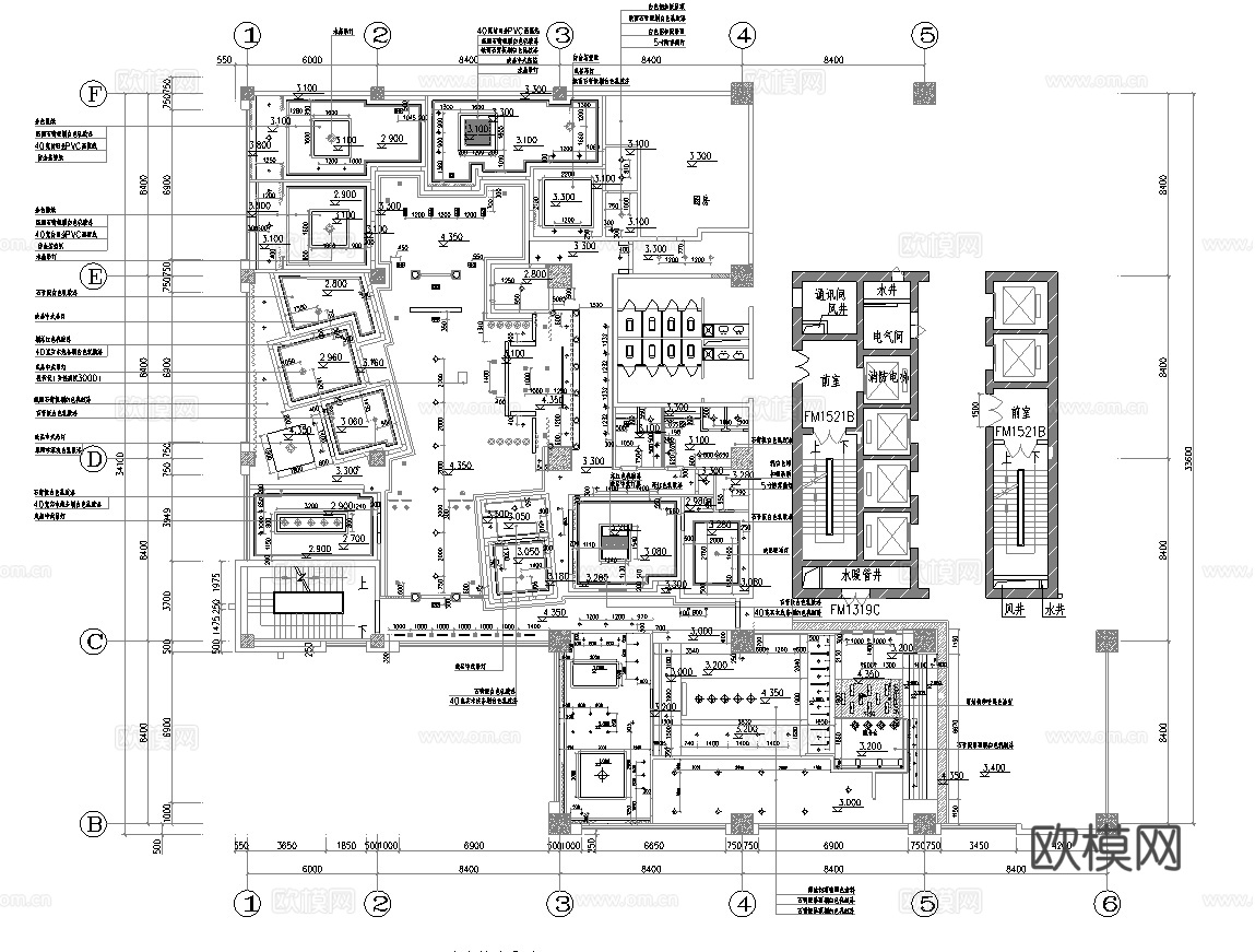 1200平茶楼 最新全套施工图合集cad施工图