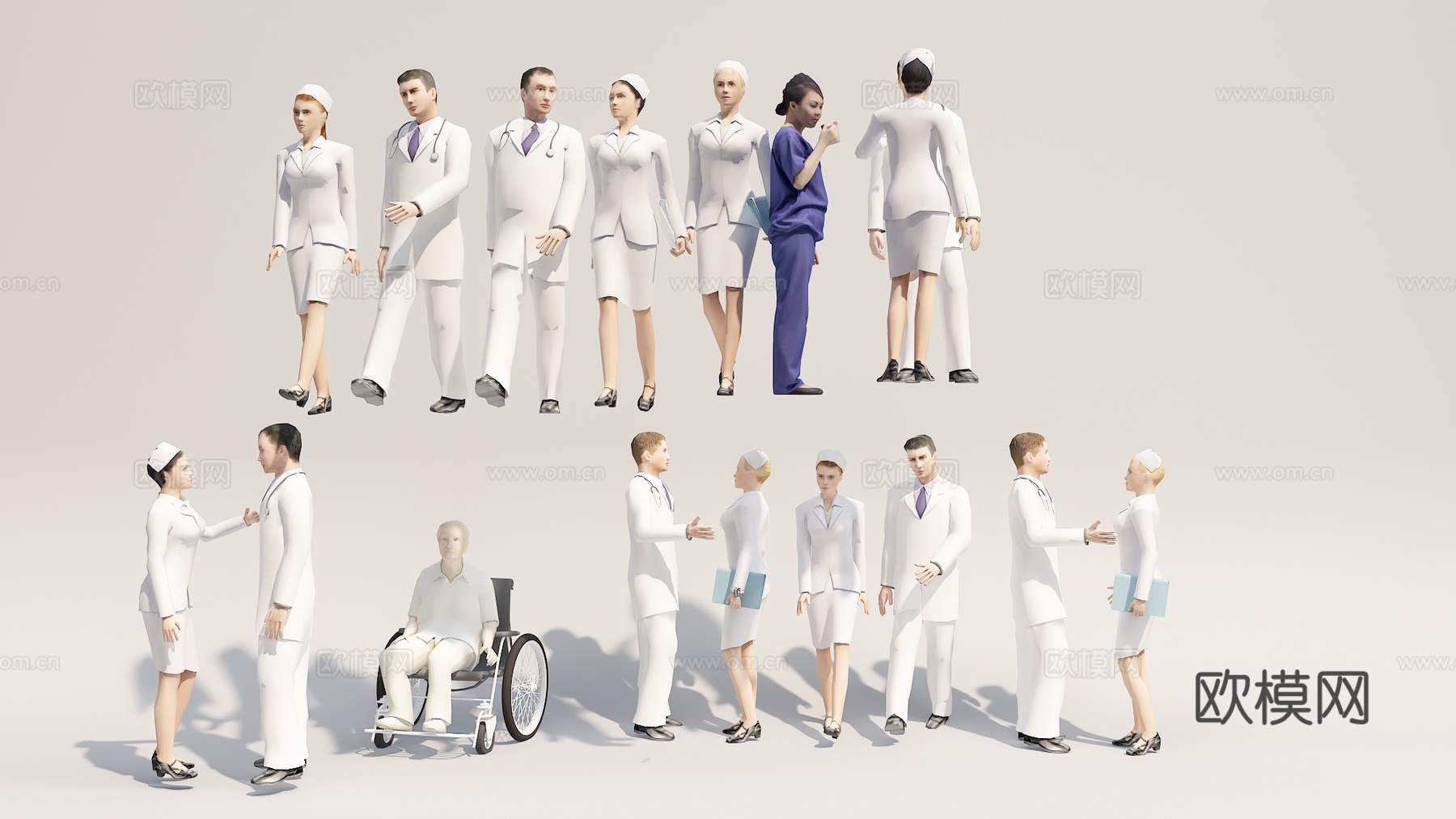 现代人物3d模型下载