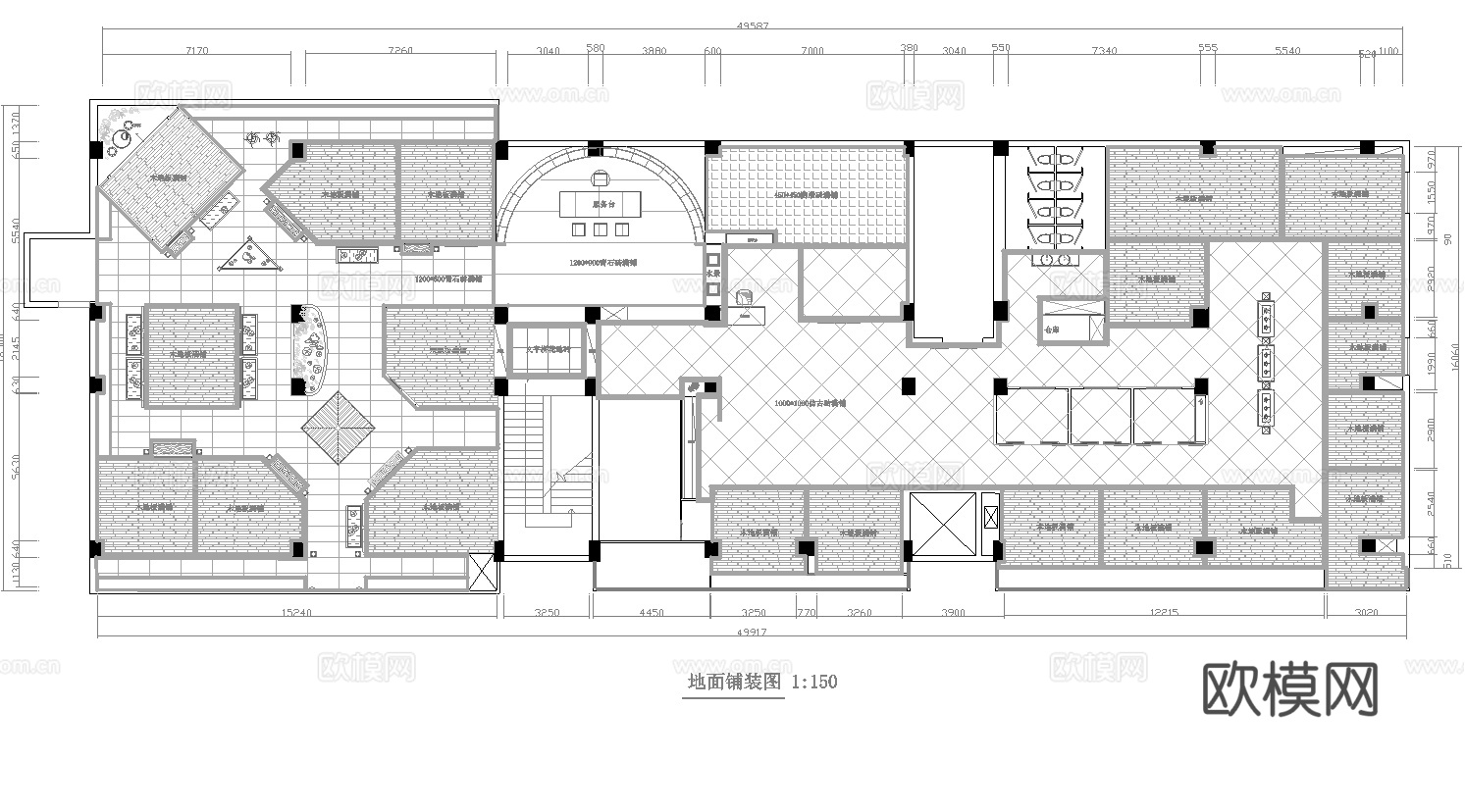 1500茶楼茶馆  最新全套施工图合集cad施工图