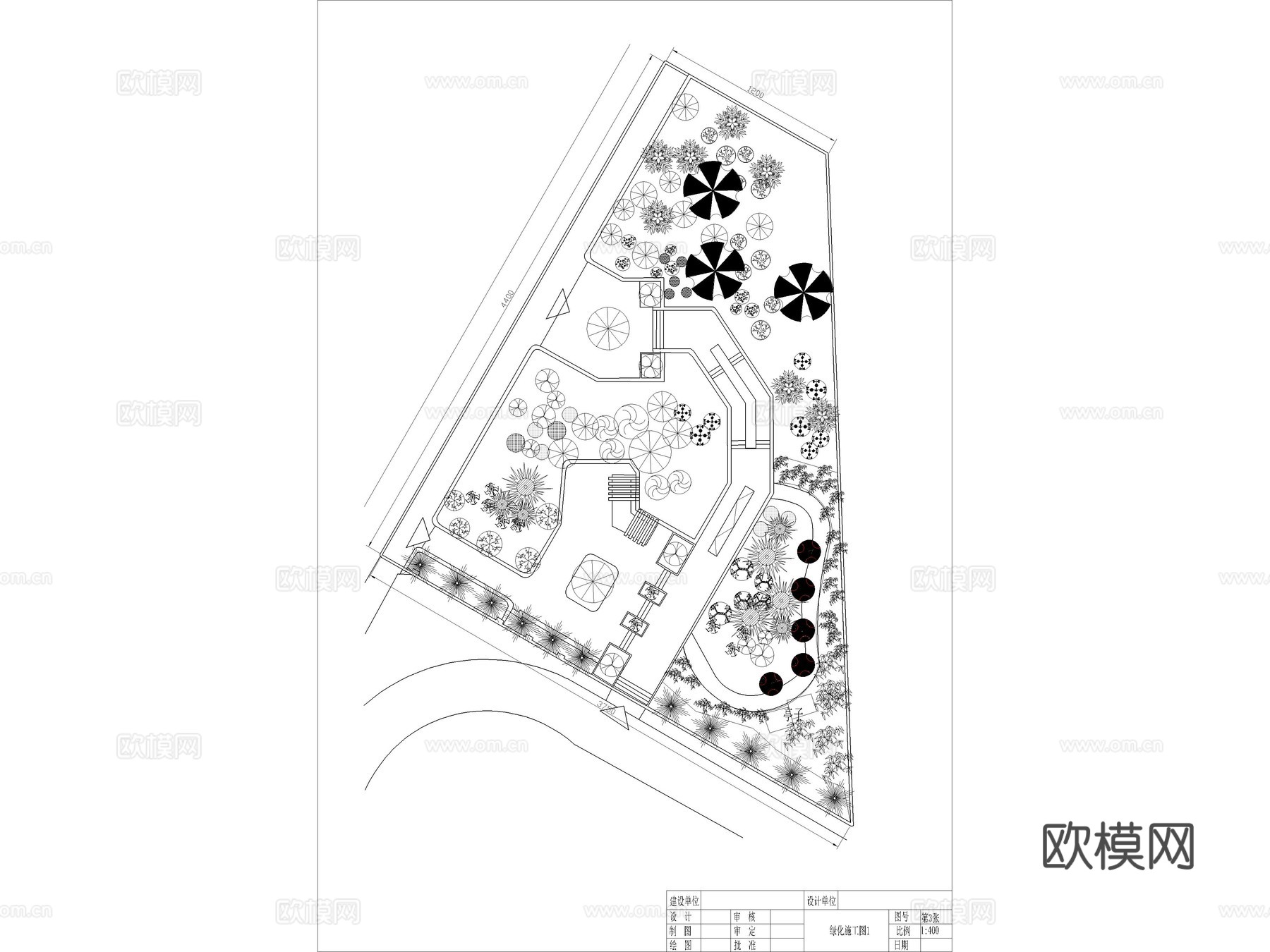 21套口袋公园景观街角公园小游园CAD施工图cad施工图