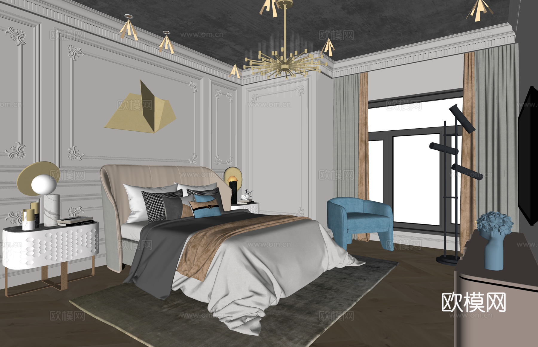 筷子 燃气灶 卧室 锅 菜刀 厨房 抽油烟机 冰箱 卫生间su模型