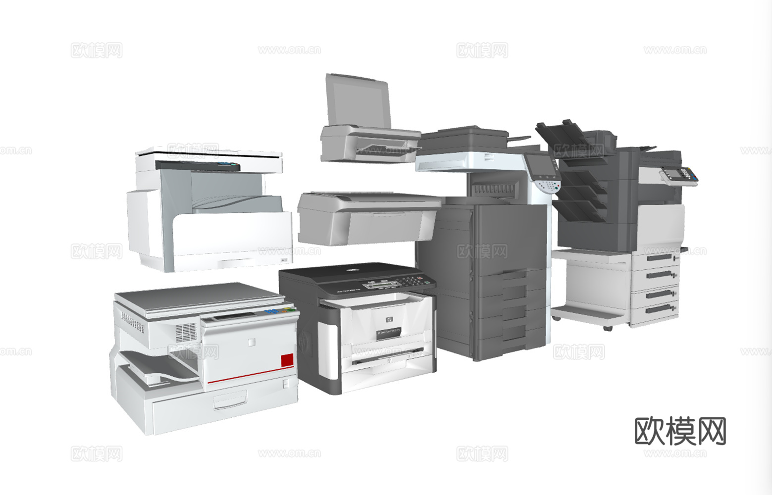 现代办公电器打印机合集su模型