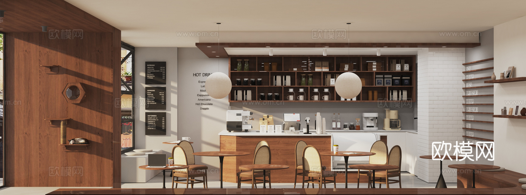 宅寂咖啡店3d模型下载