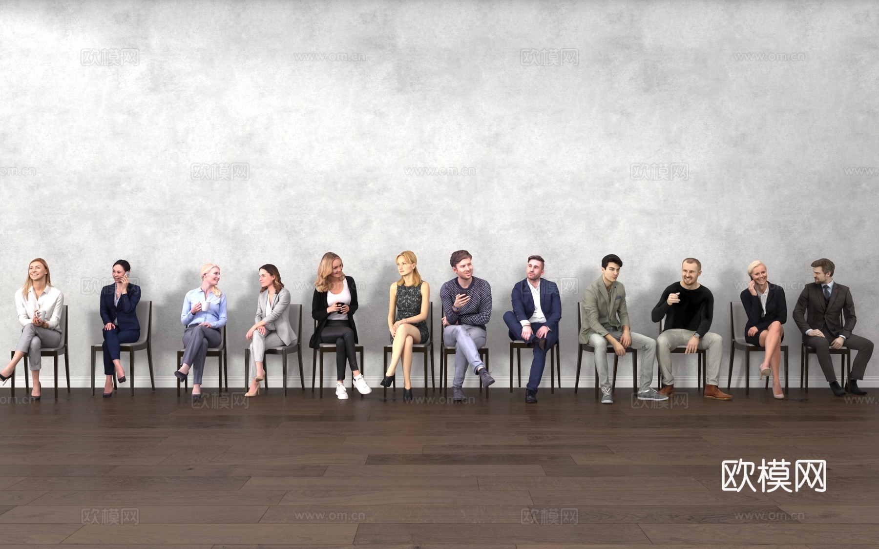 现代人物3d模型下载