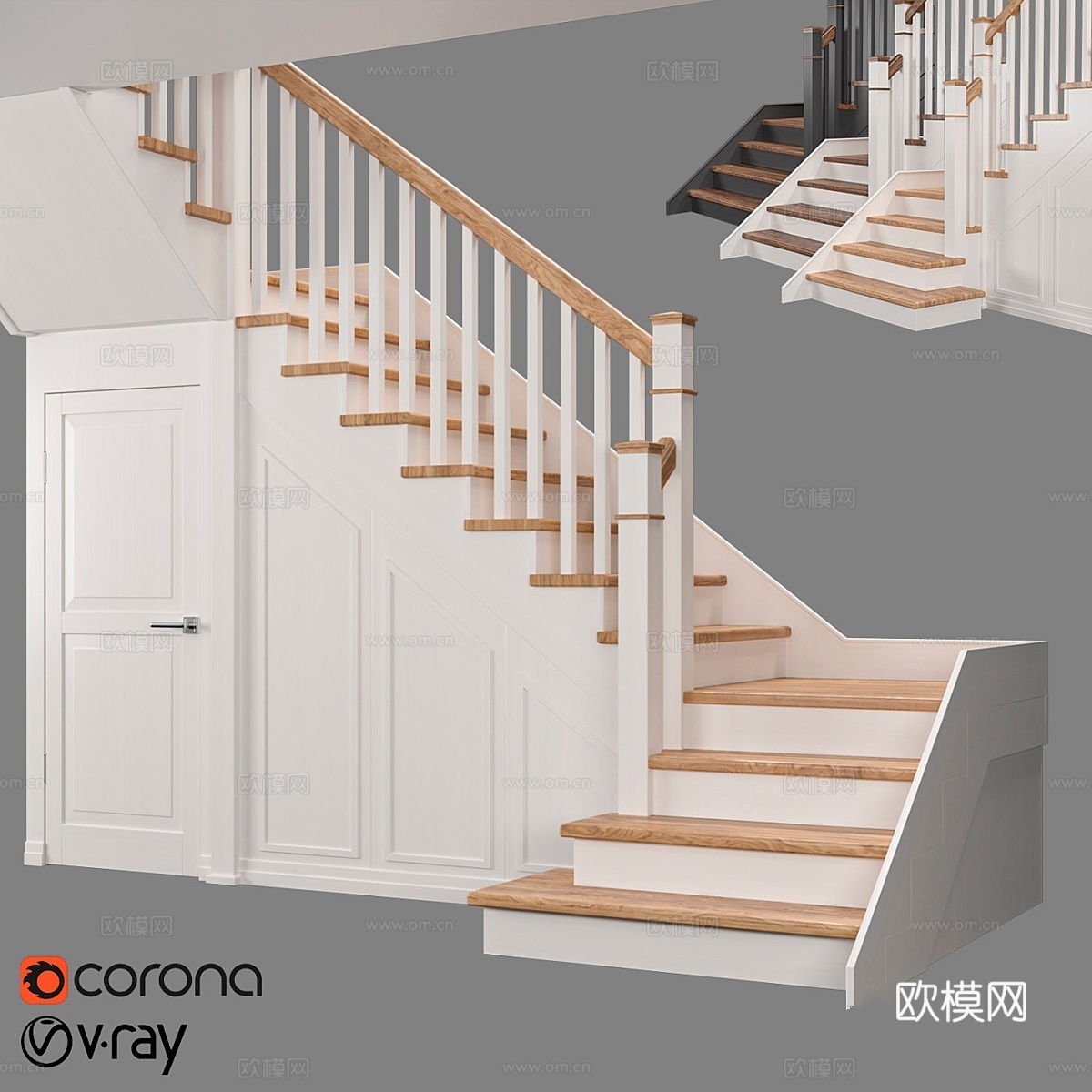 带储藏室的楼梯3d模型下载