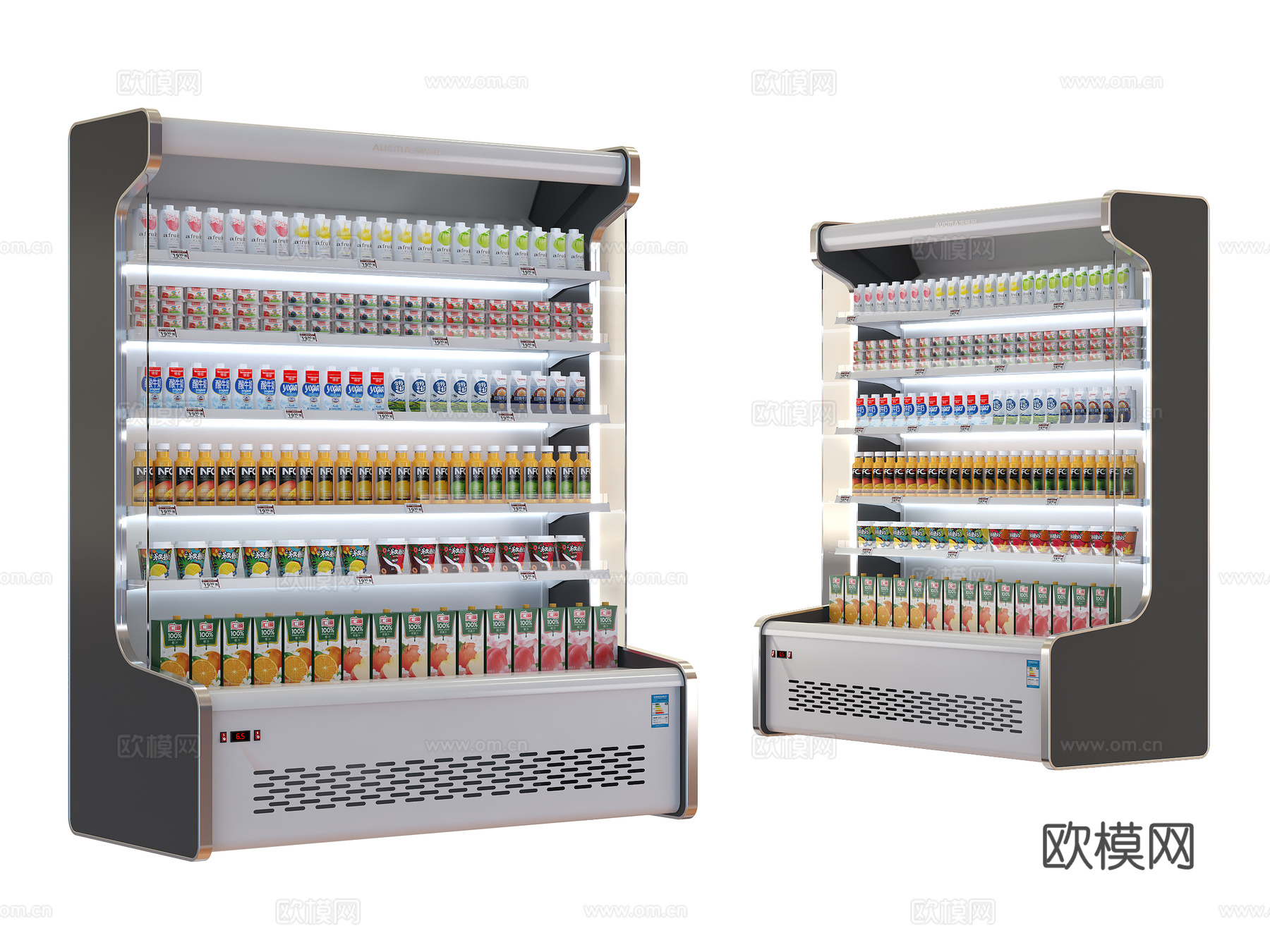 风幕柜 保鲜柜 冷藏柜 现代超市冰柜 冷柜su模型