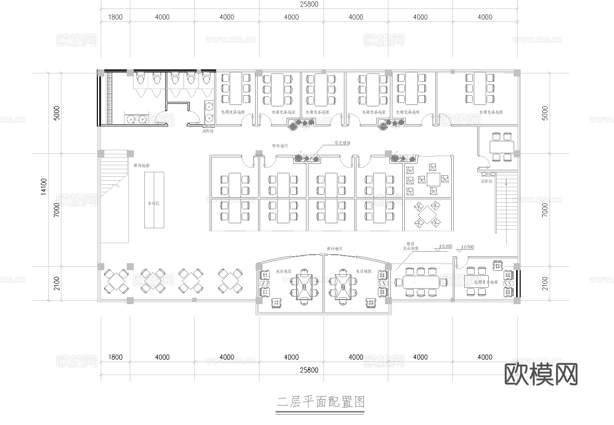 两层茶楼茶馆  最新全套施工图合集cad施工图