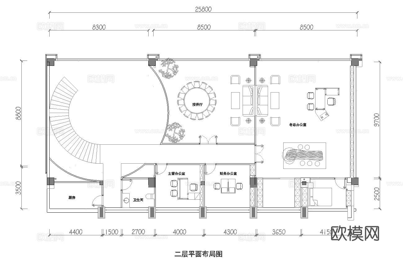 400平办公室 最新平面施工图合集cad施工图