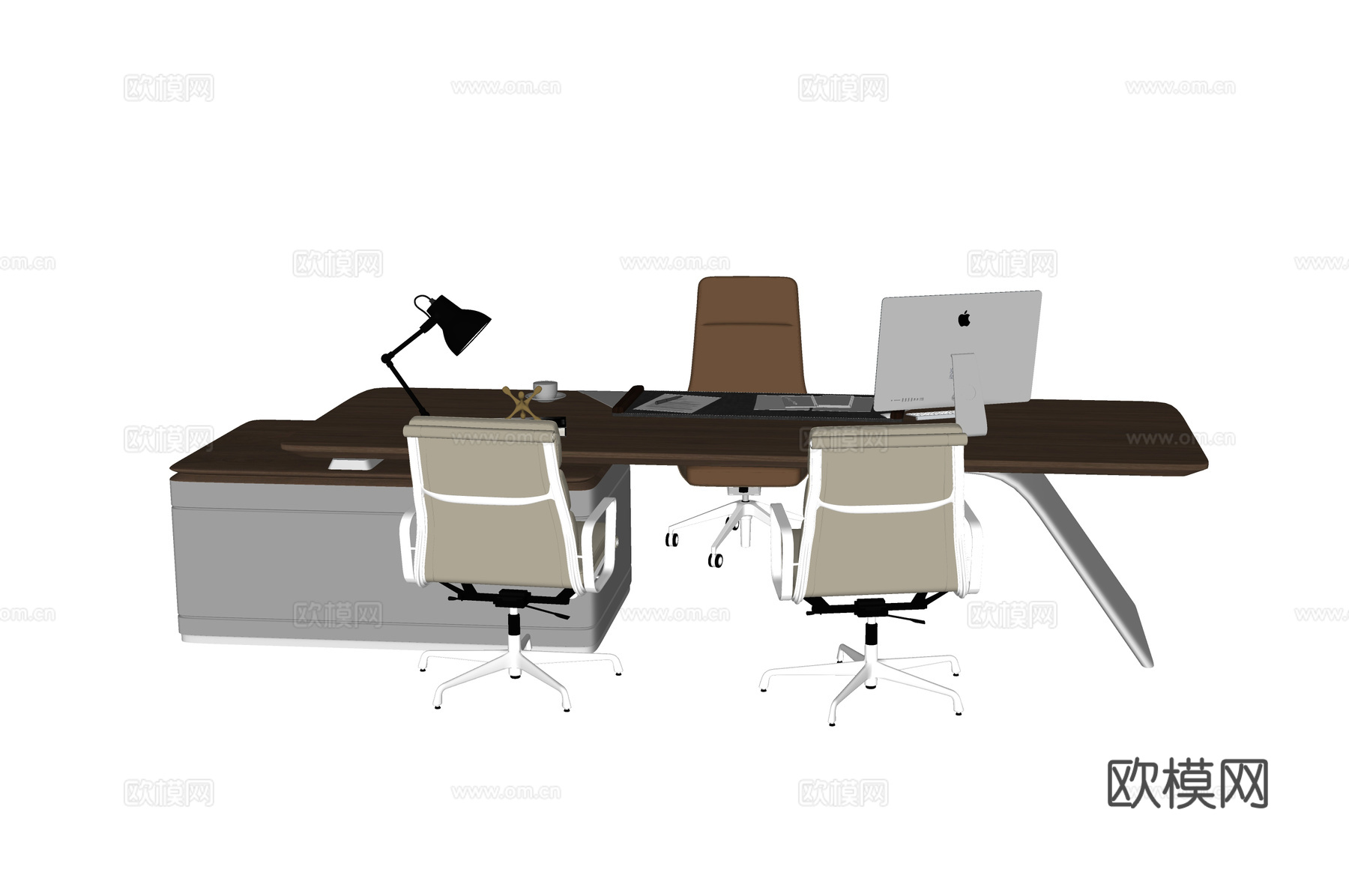 现代办公桌椅 办公椅 老板办公桌椅su模型