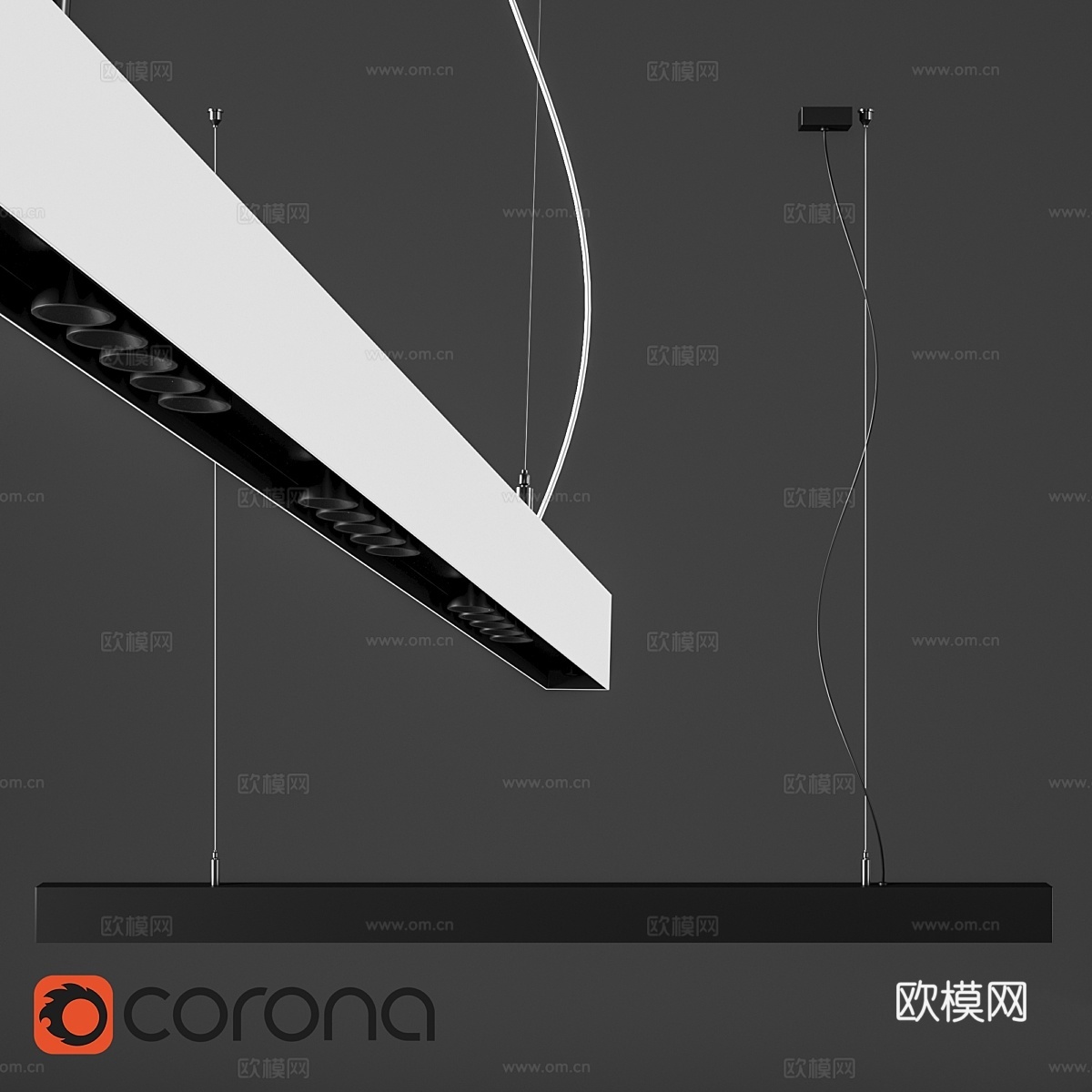 吊灯 Arkoslight3d模型下载