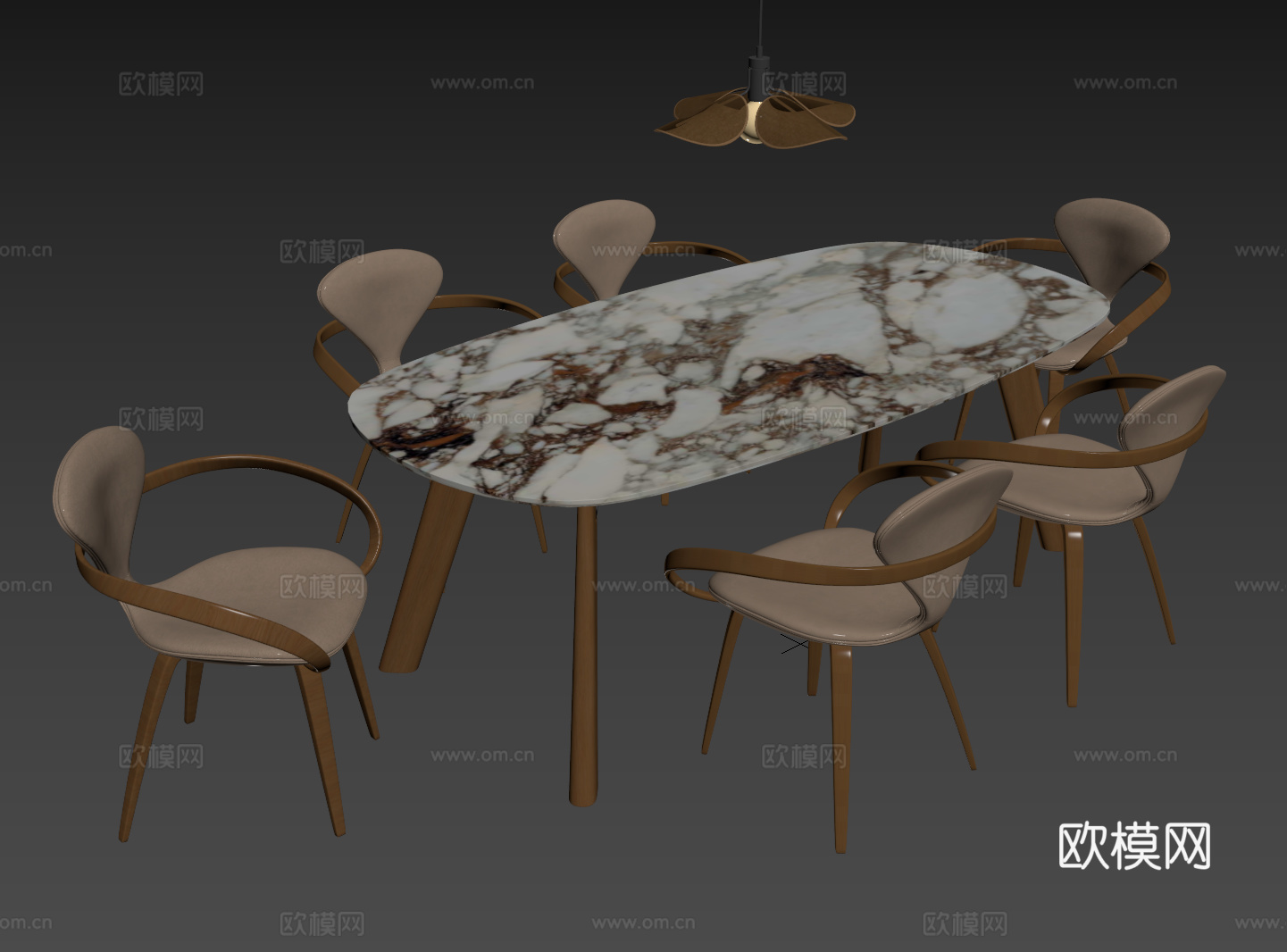 中古桌椅组合 餐桌组合 大理石餐桌 长桌 休闲桌椅su模型