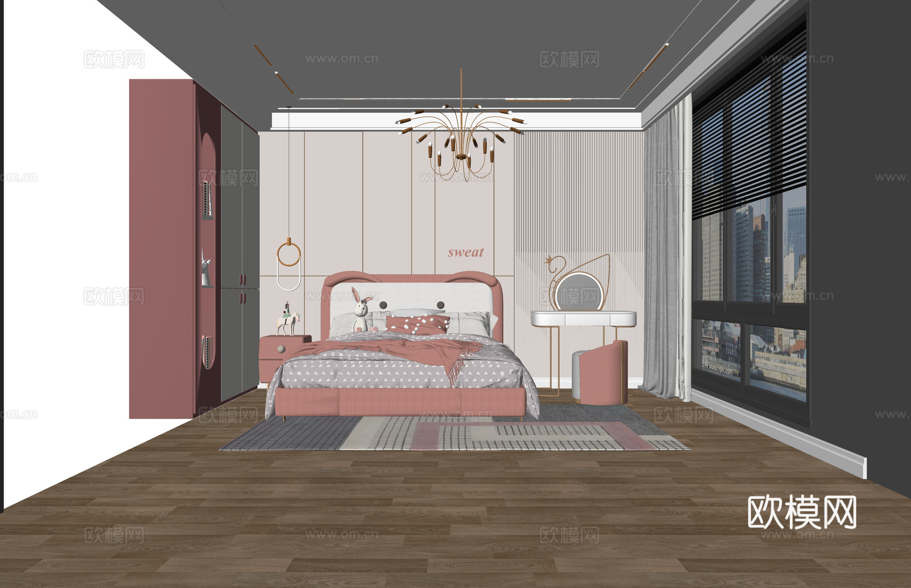 筷子 燃气灶 卧室 锅 菜刀 厨房 抽油烟机 冰箱 卫生间su模型