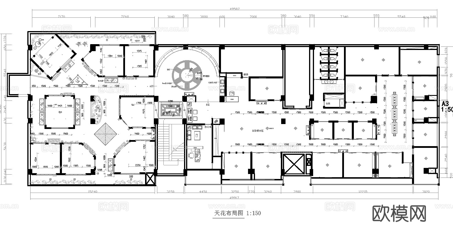 1500茶楼茶馆  最新全套施工图合集cad施工图