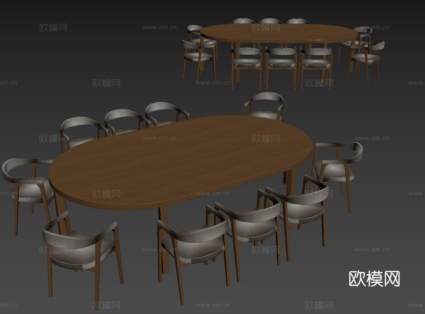 中古桌椅组合 餐桌组合 大理石餐桌 长桌 休闲桌椅su模型
